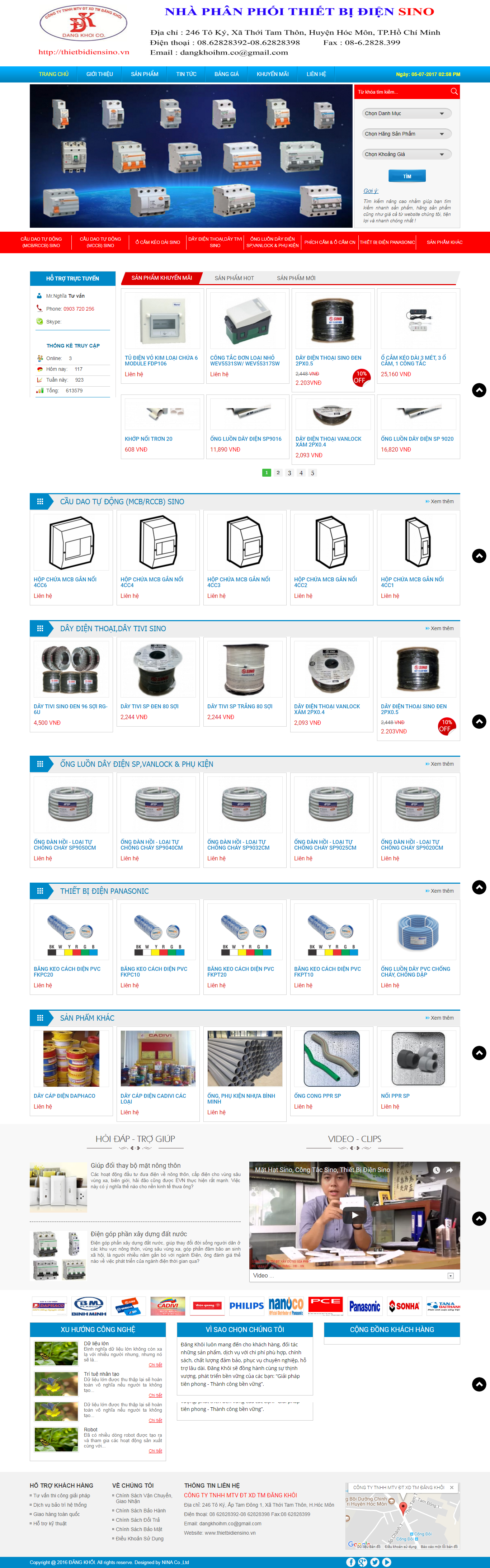 Thiết kế Web thiết bị Điện thietbidiensino.vn