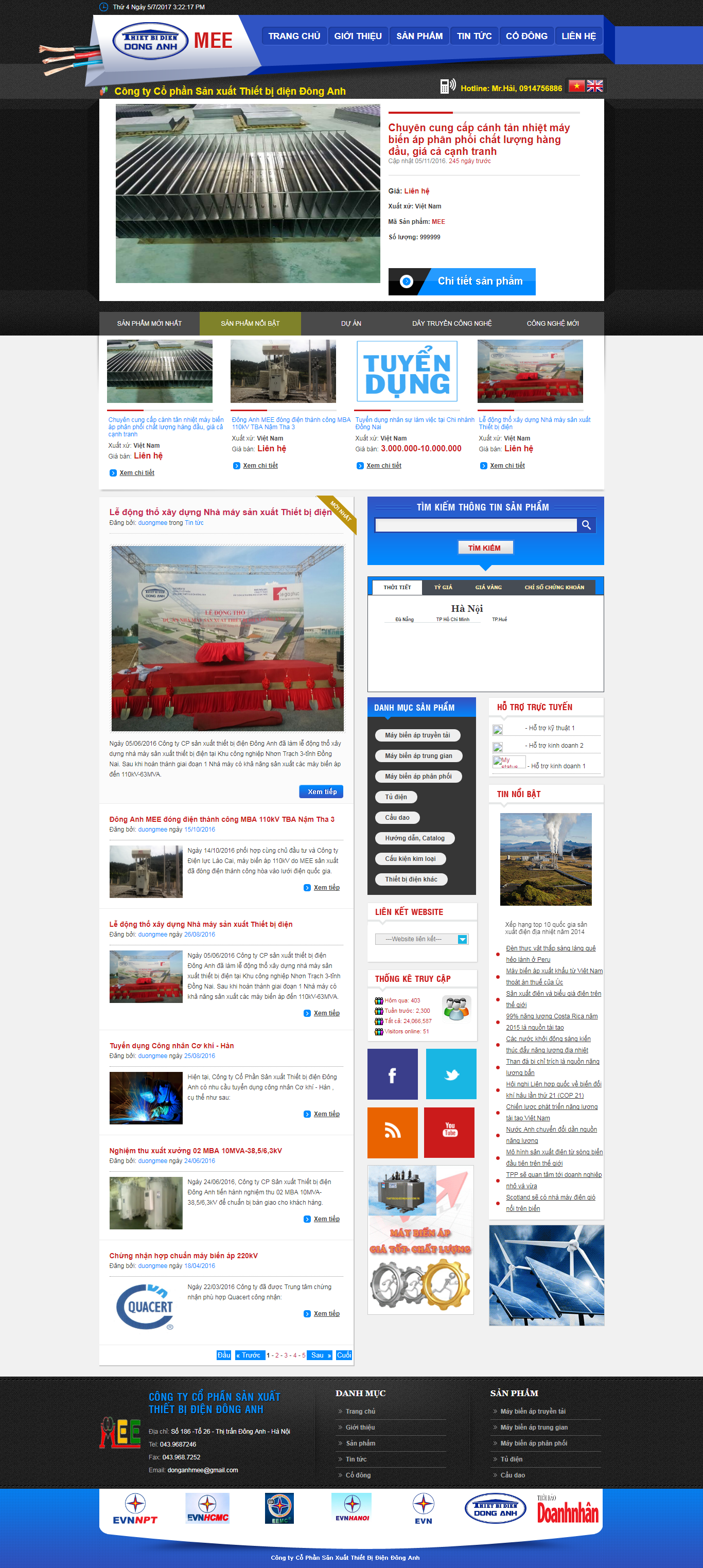 Thiết kế Web thiết bị Điện thietbidiendonganh.com.vn