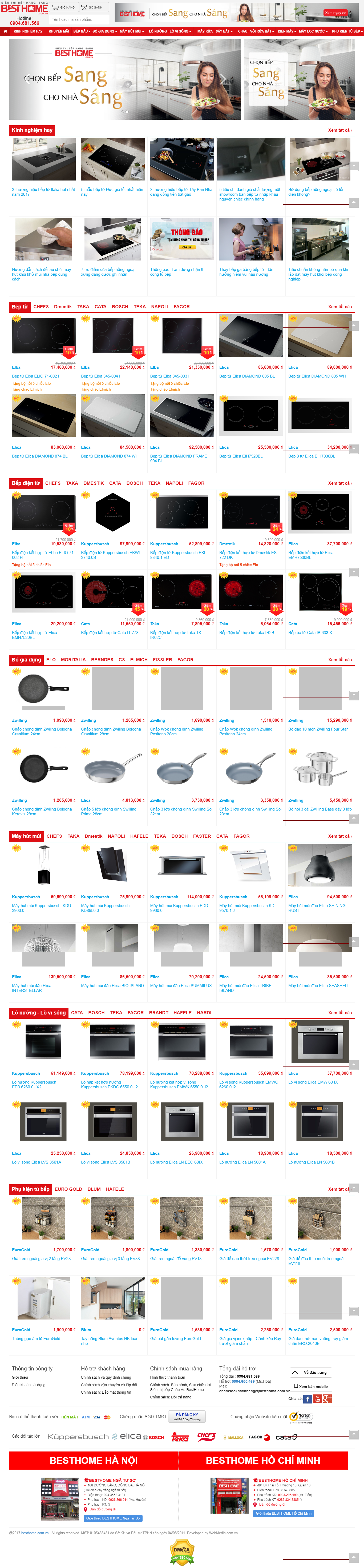 Thiết kế Web bán bếp từ besthome.com.vn