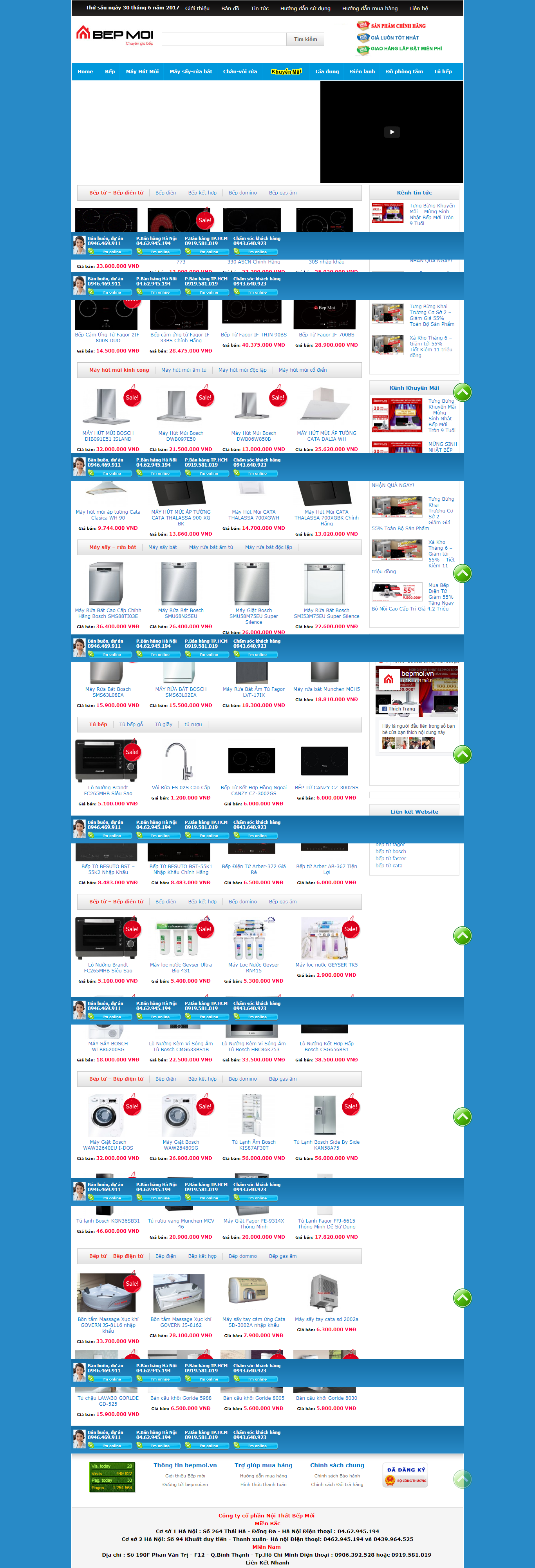 Thiết kế Web bán bếp từ bepmoi.vn