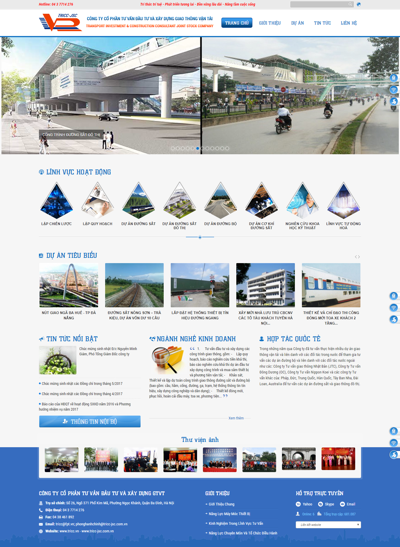 Thiết kế Web giao thông vận tải tricc.vn