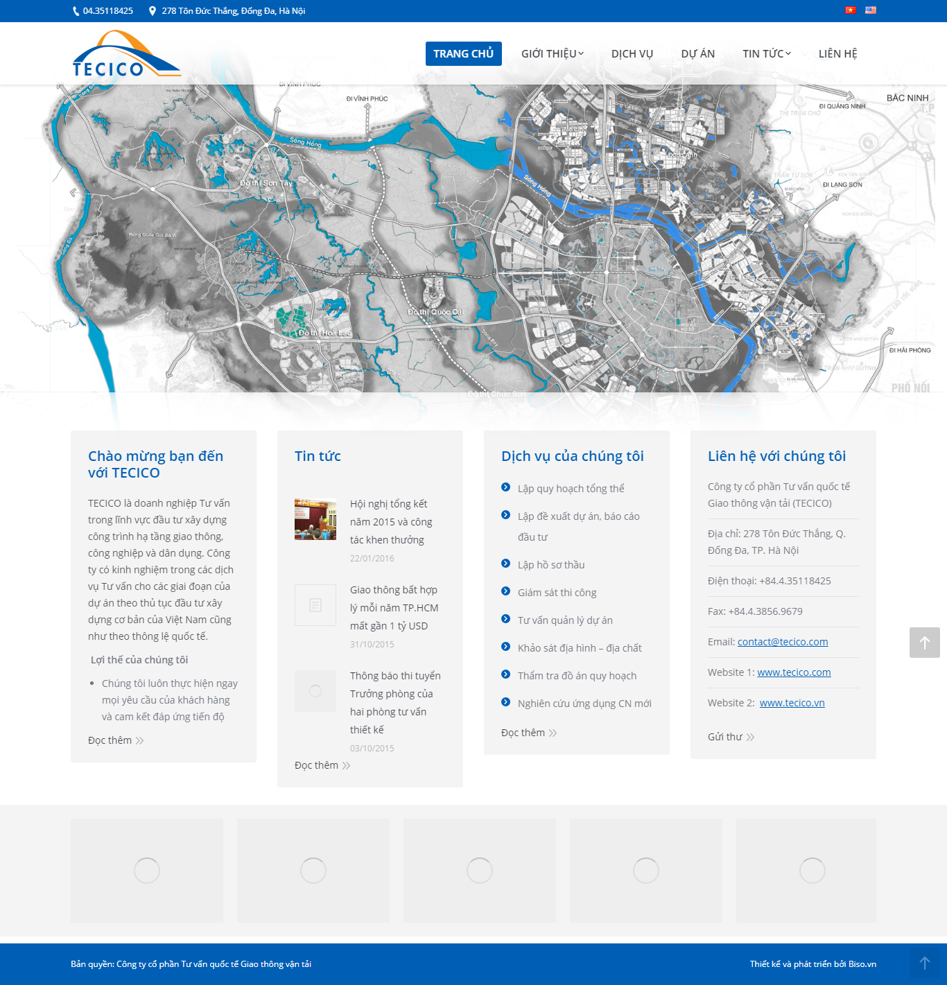Thiết kế Web giao thông vận tải tecico.com