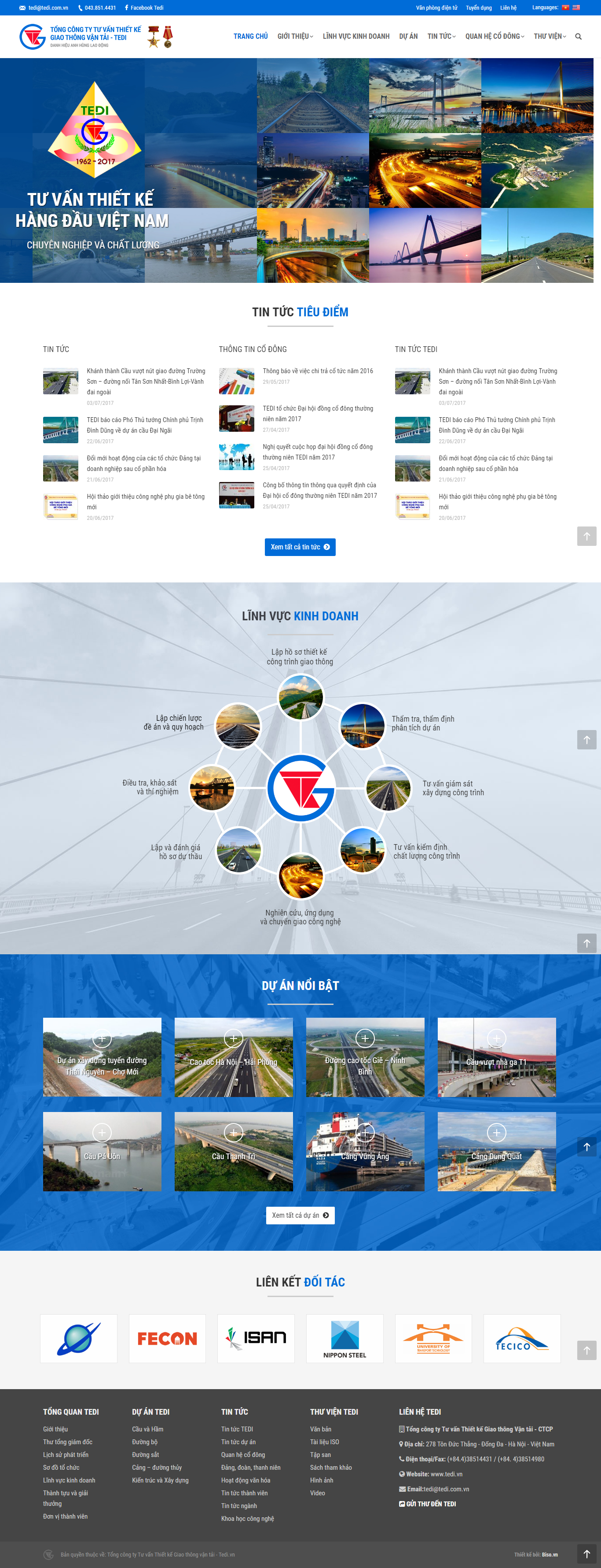 Thiết kế Web giao thông vận tải tedi.vn