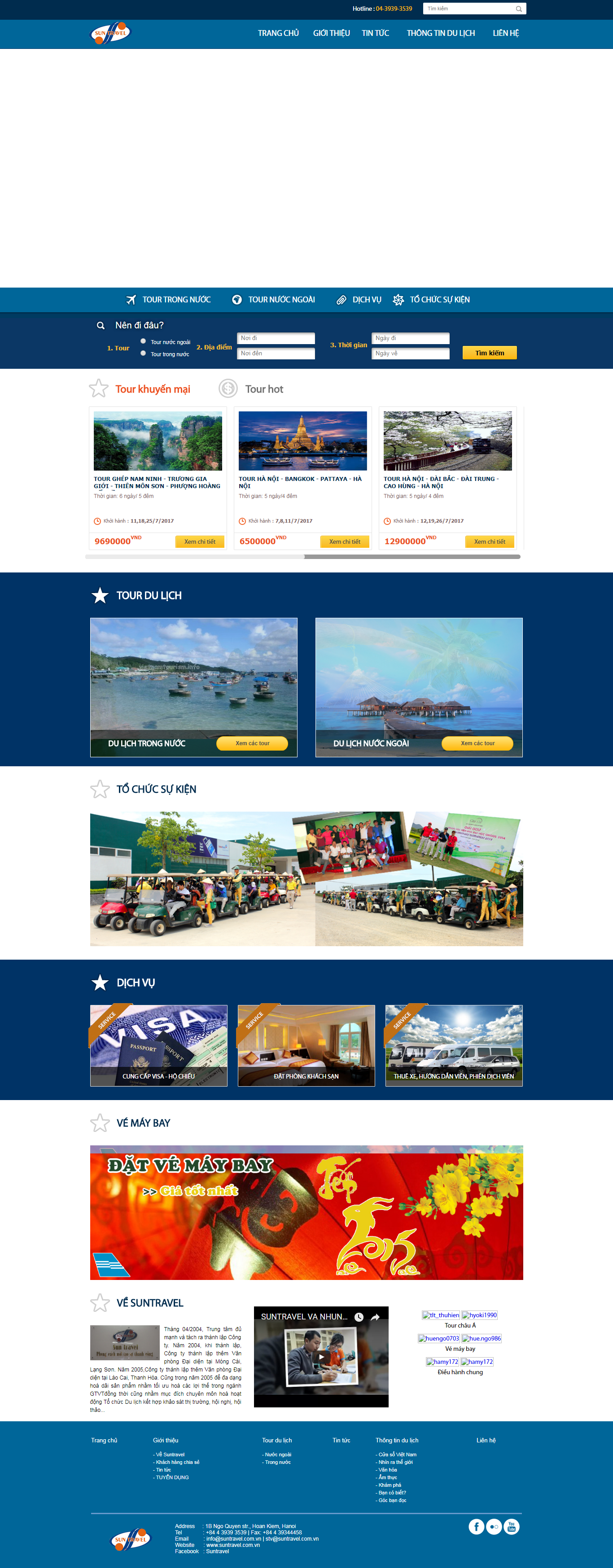 Thiết kế Web giao thông vận tải suntravel.com.vn