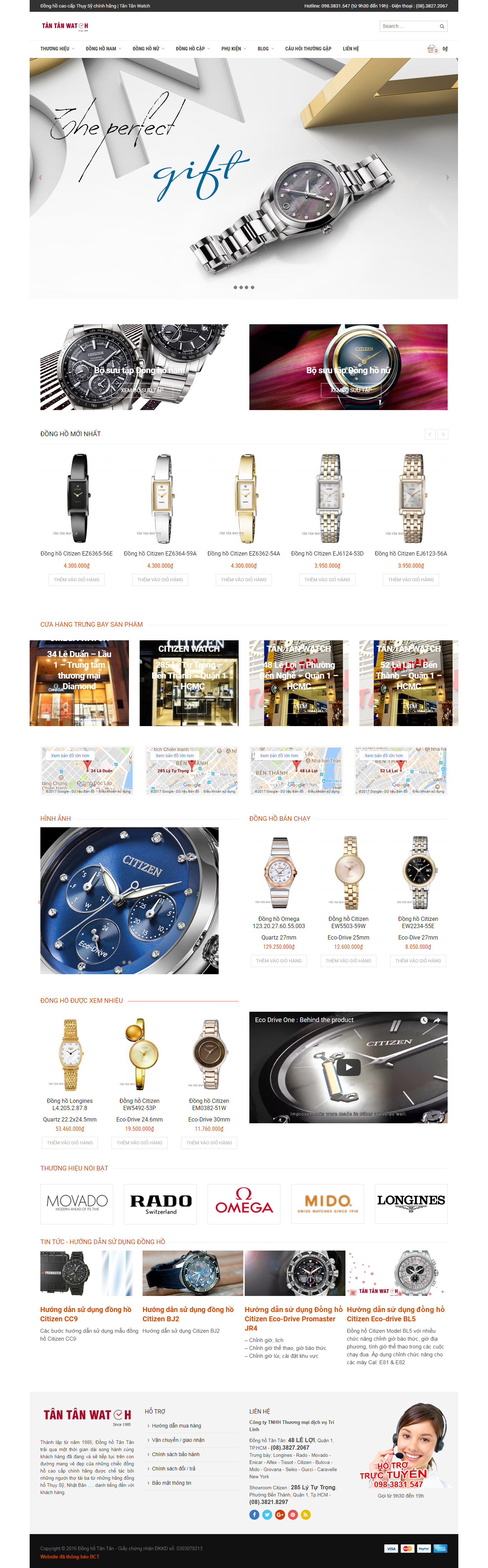 Thiết kế Web bán Đồng hồ donghotantan.vn