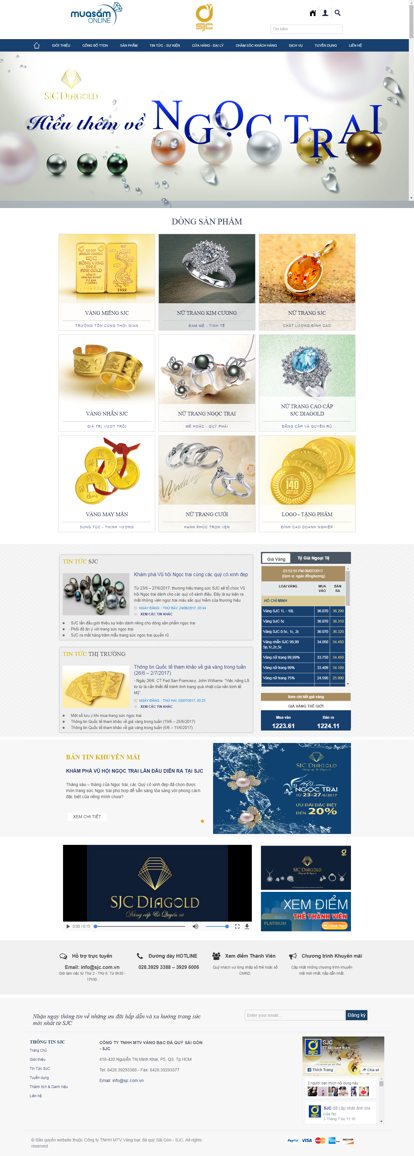 Thiết kế Web vàng bạc trang sức sjc.com.vn