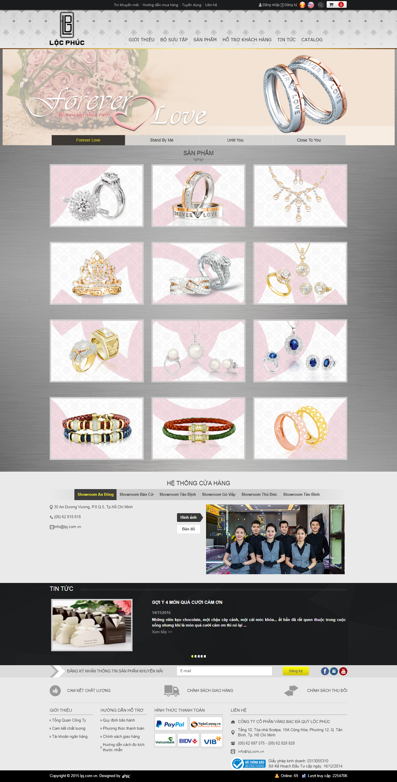 Thiết kế Web vàng bạc trang sức lpj.com.vn