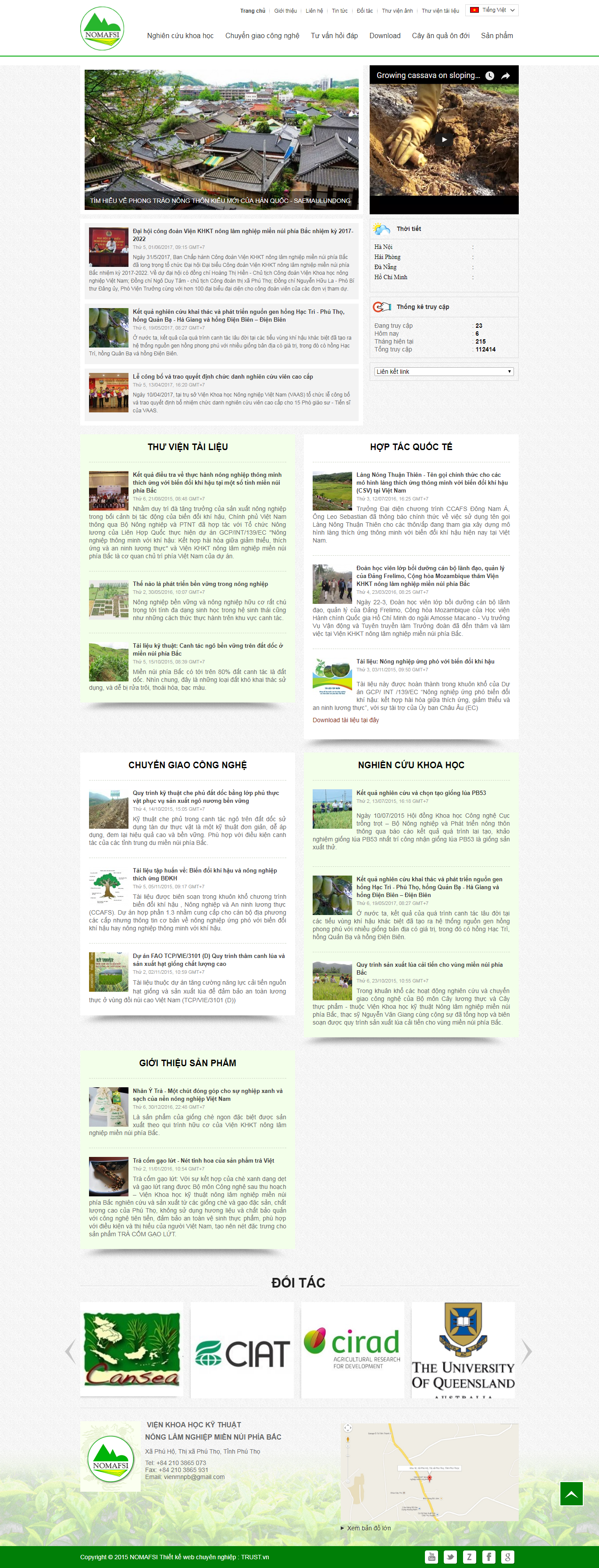 Thiết kế Web nông lâm nghiệp nomafsi.com.vn