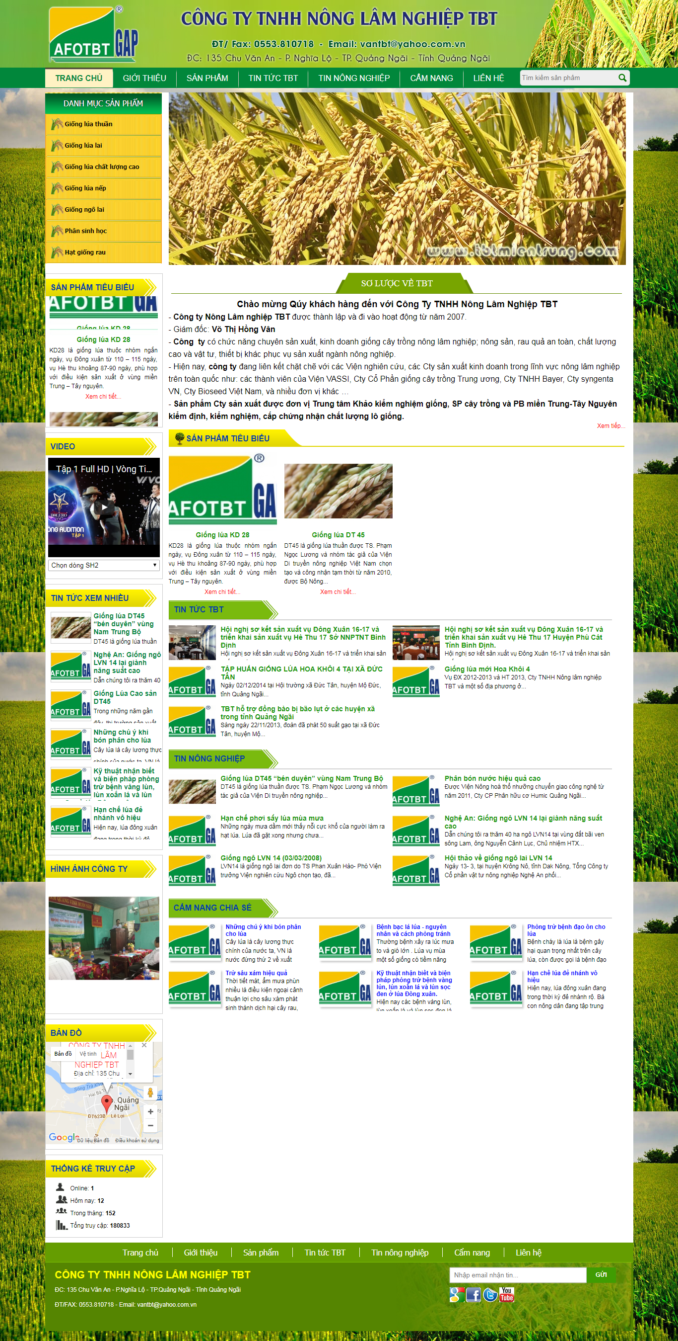 Thiết kế Web nông lâm nghiệp tbtmientrung.com