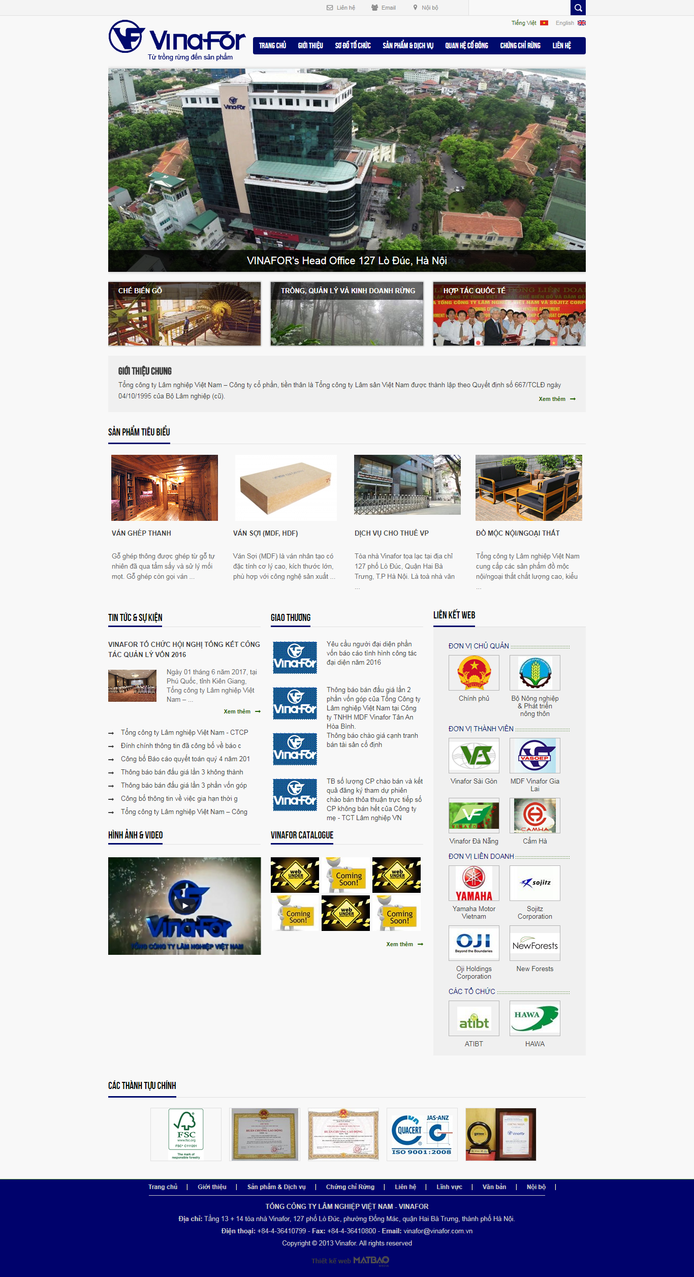 Thiết kế Web nông lâm nghiệp vinafor.com.vn