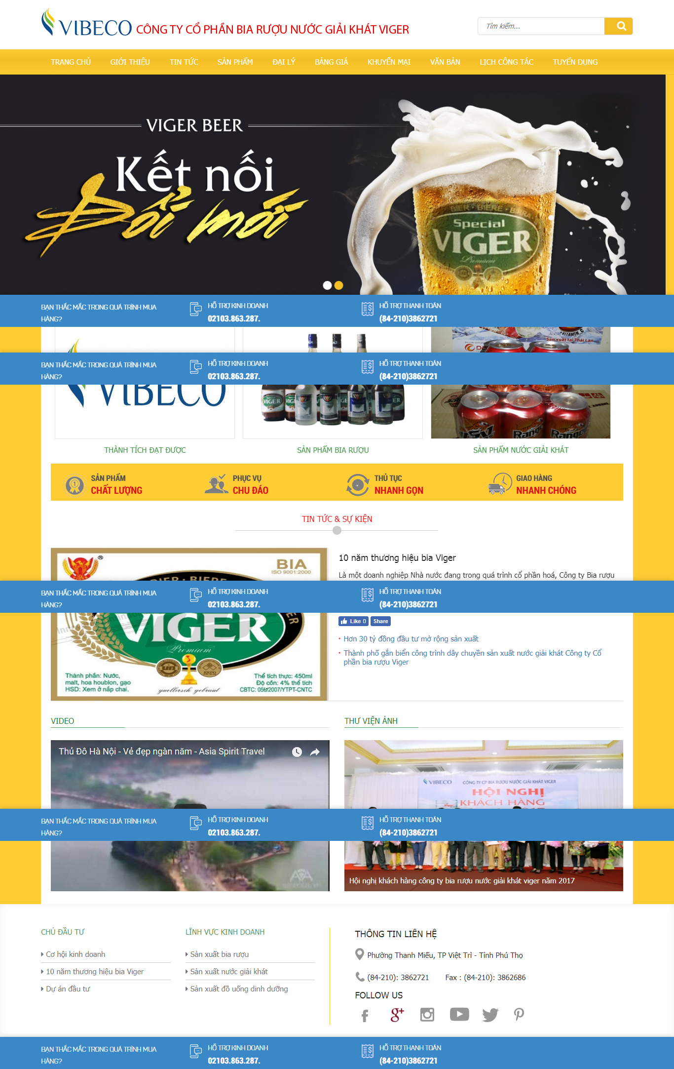 Thiết kế Web bianước giải khát vibeco.vn