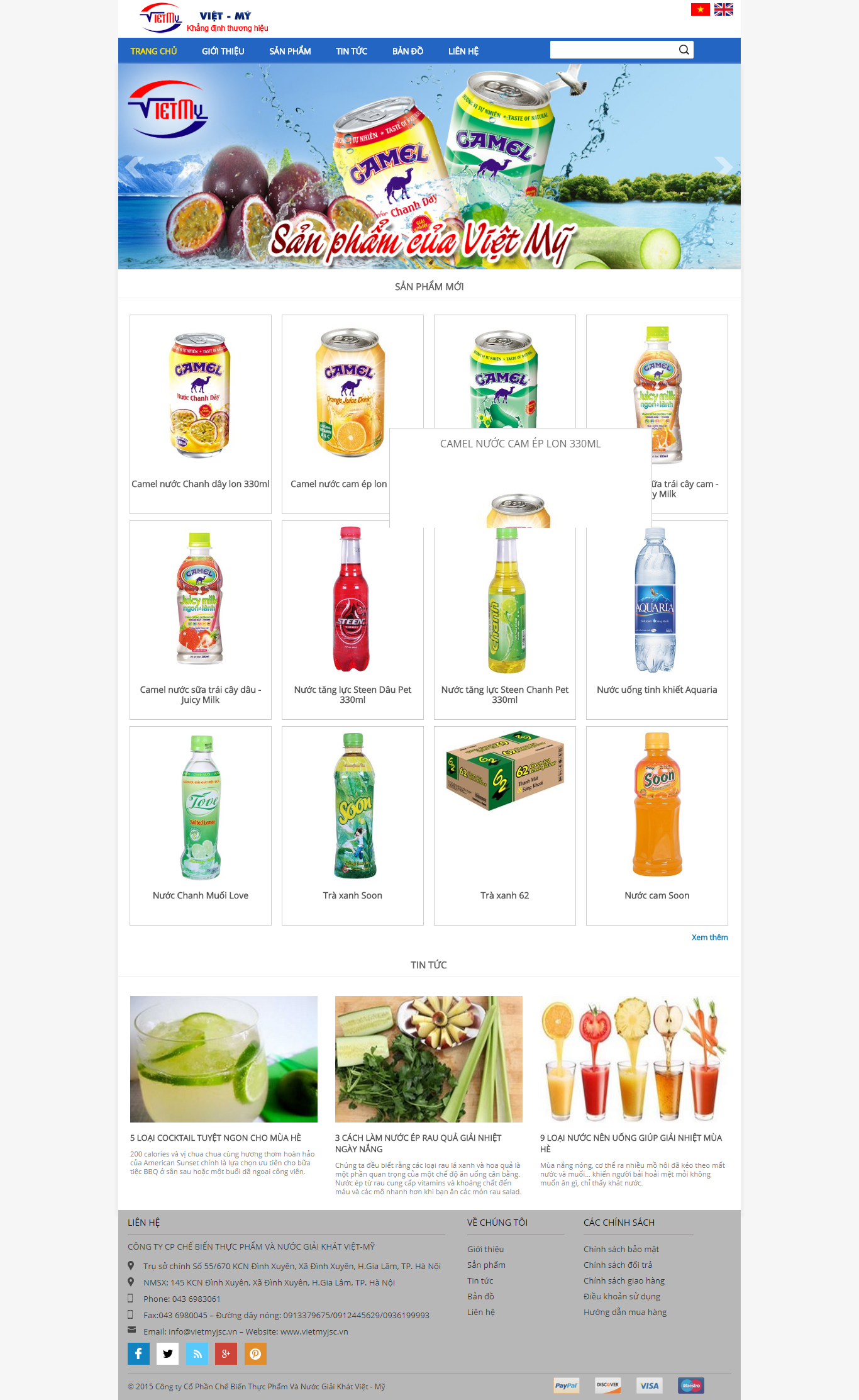 Thiết kế Web bianước giải khát vietmyjsc.vn