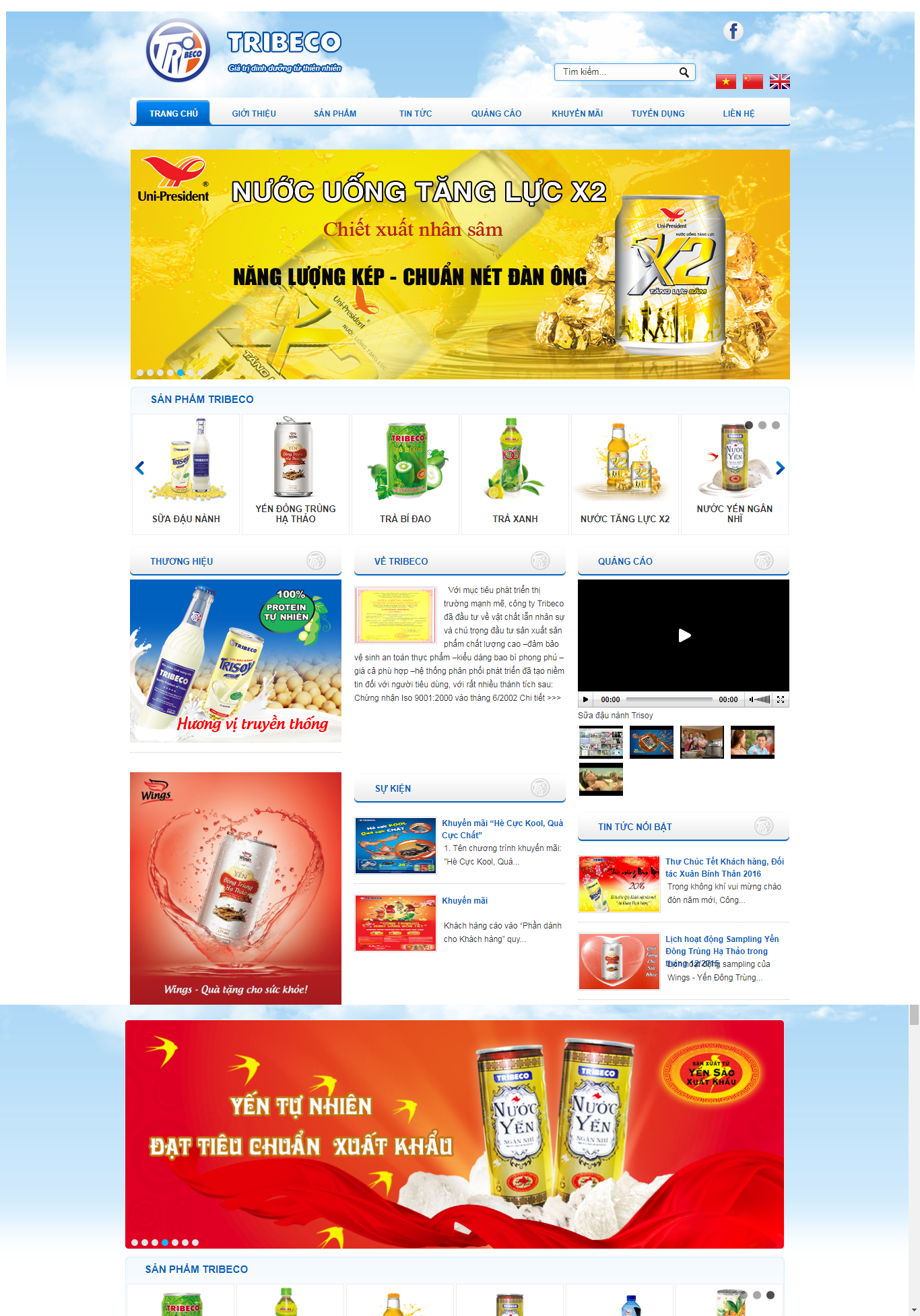 Thiết kế Web bianước giải khát tribeco.com.vn