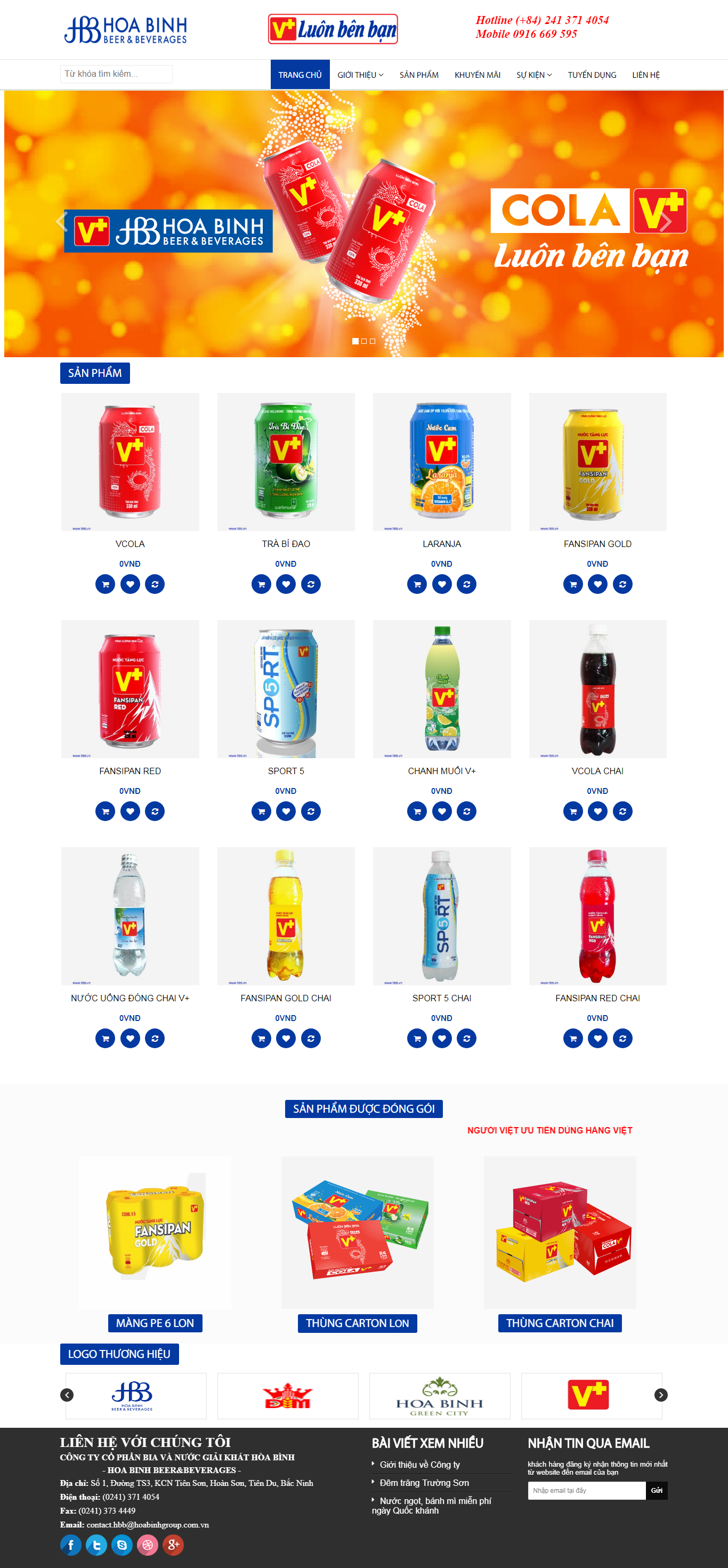 Thiết kế Web bianước giải khát hbb.vn