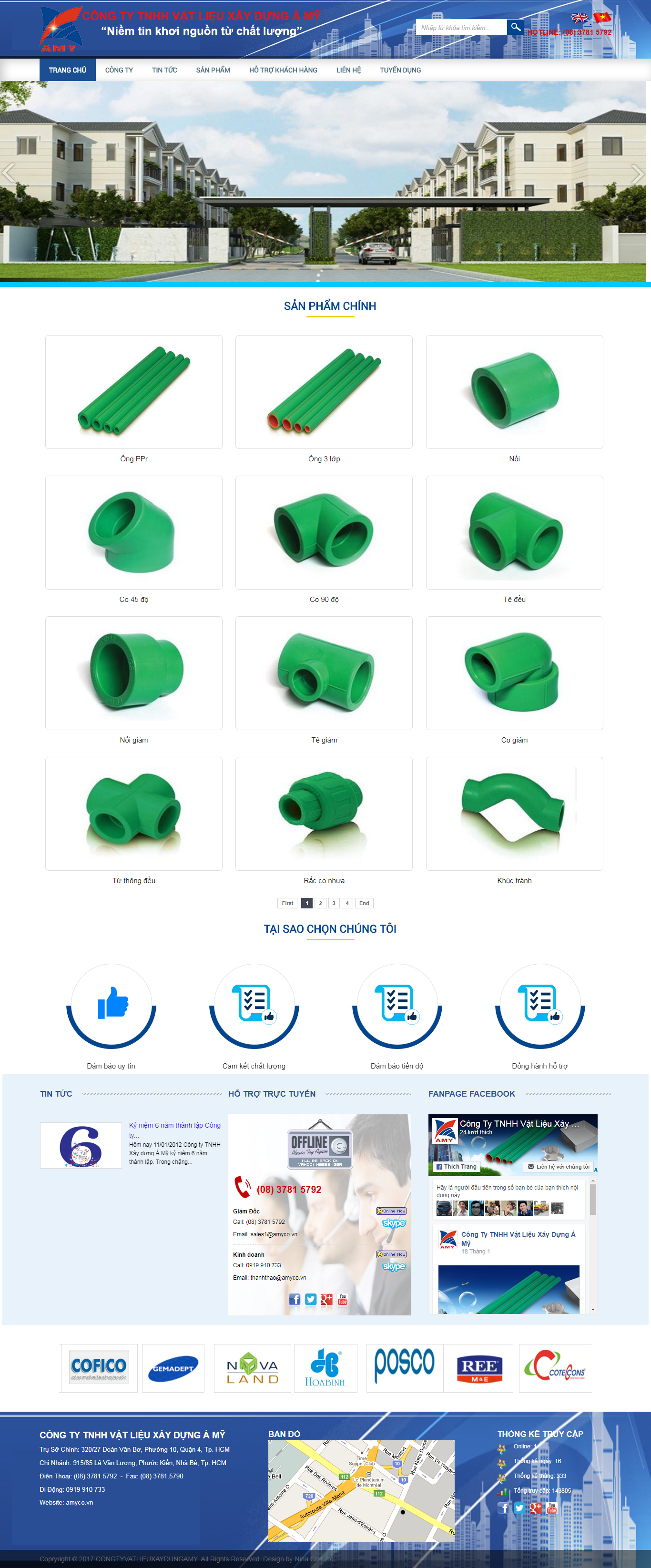 Thiết kế Web vật liệu xây dựng amyco.vn