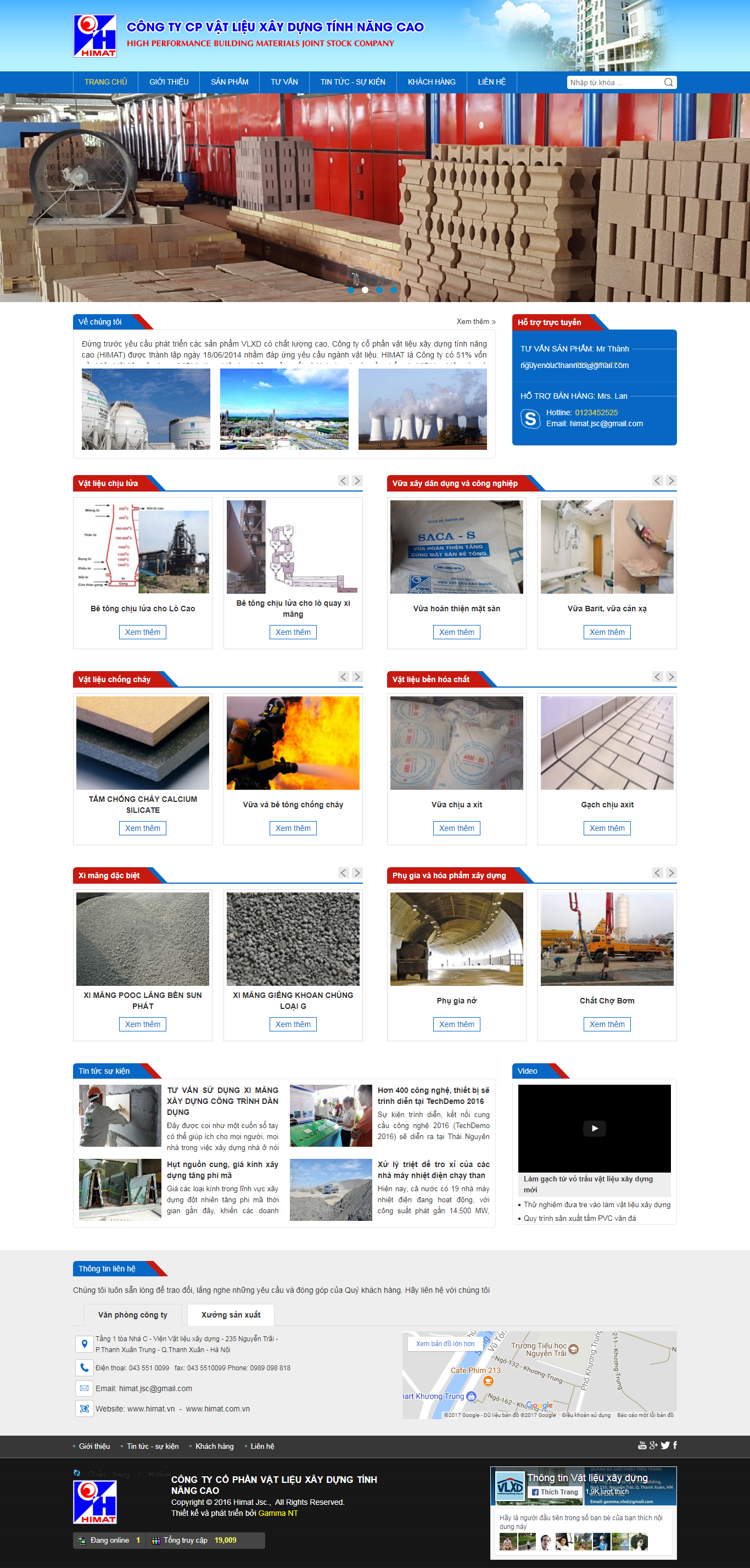 Thiết kế Web vật liệu xây dựng himat.vn