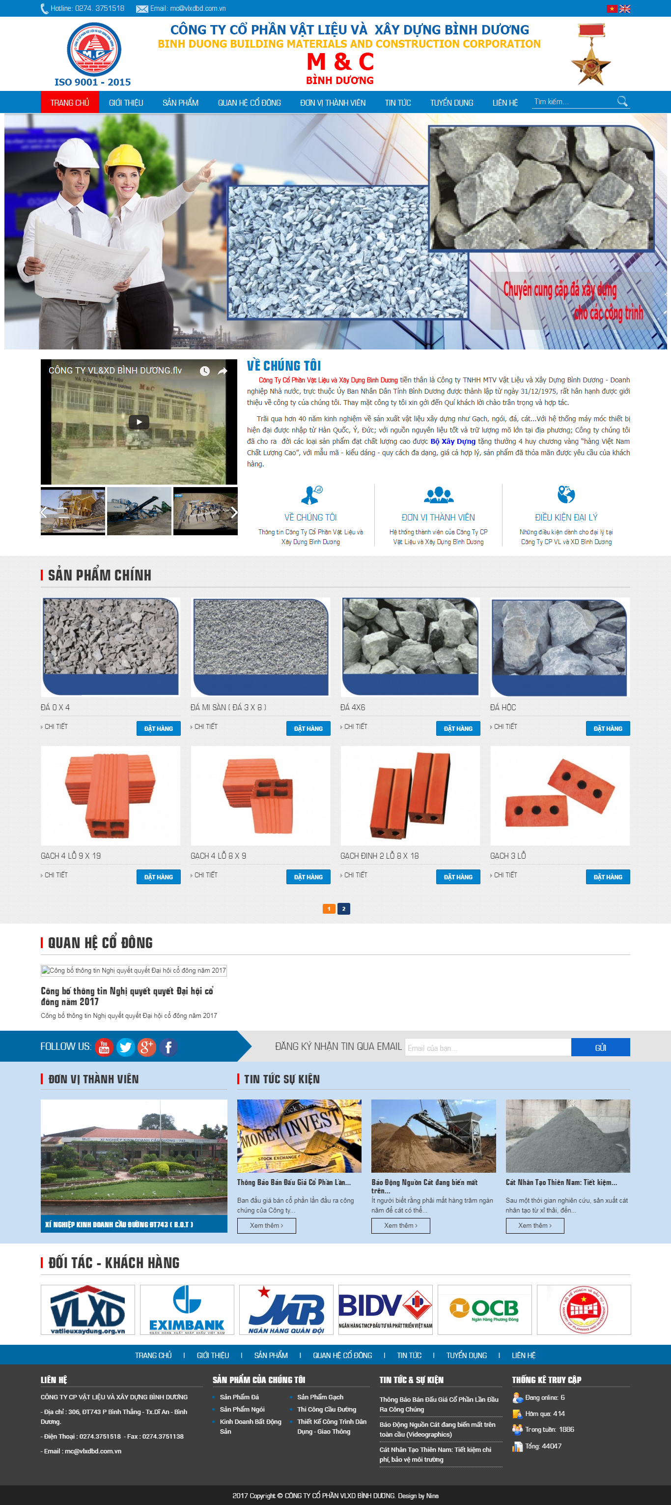 Thiết kế Web vật liệu xây dựng vlxd-bd.com.vn