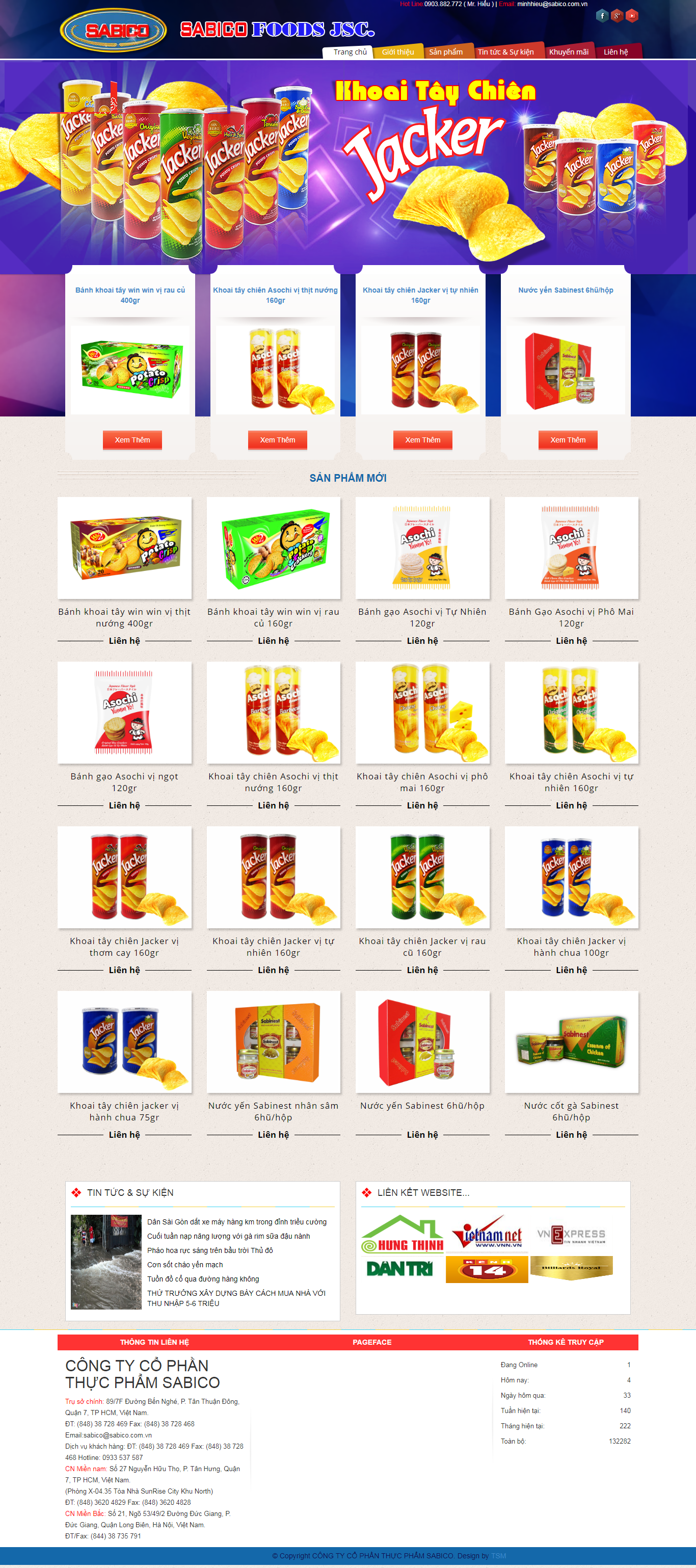 Thiết kế Web bán bánh kẹo sabico.com.vn