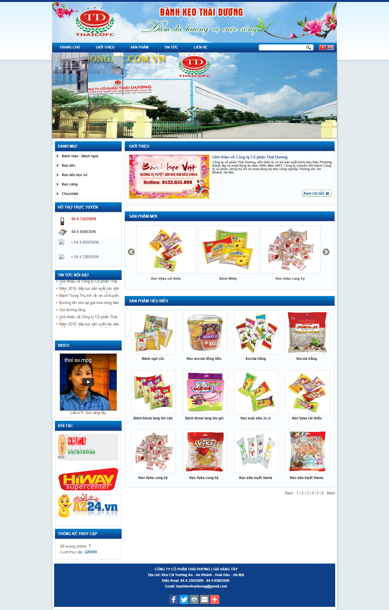 Thiết kế Web bán bánh kẹo thaiduongjsc.com.vn