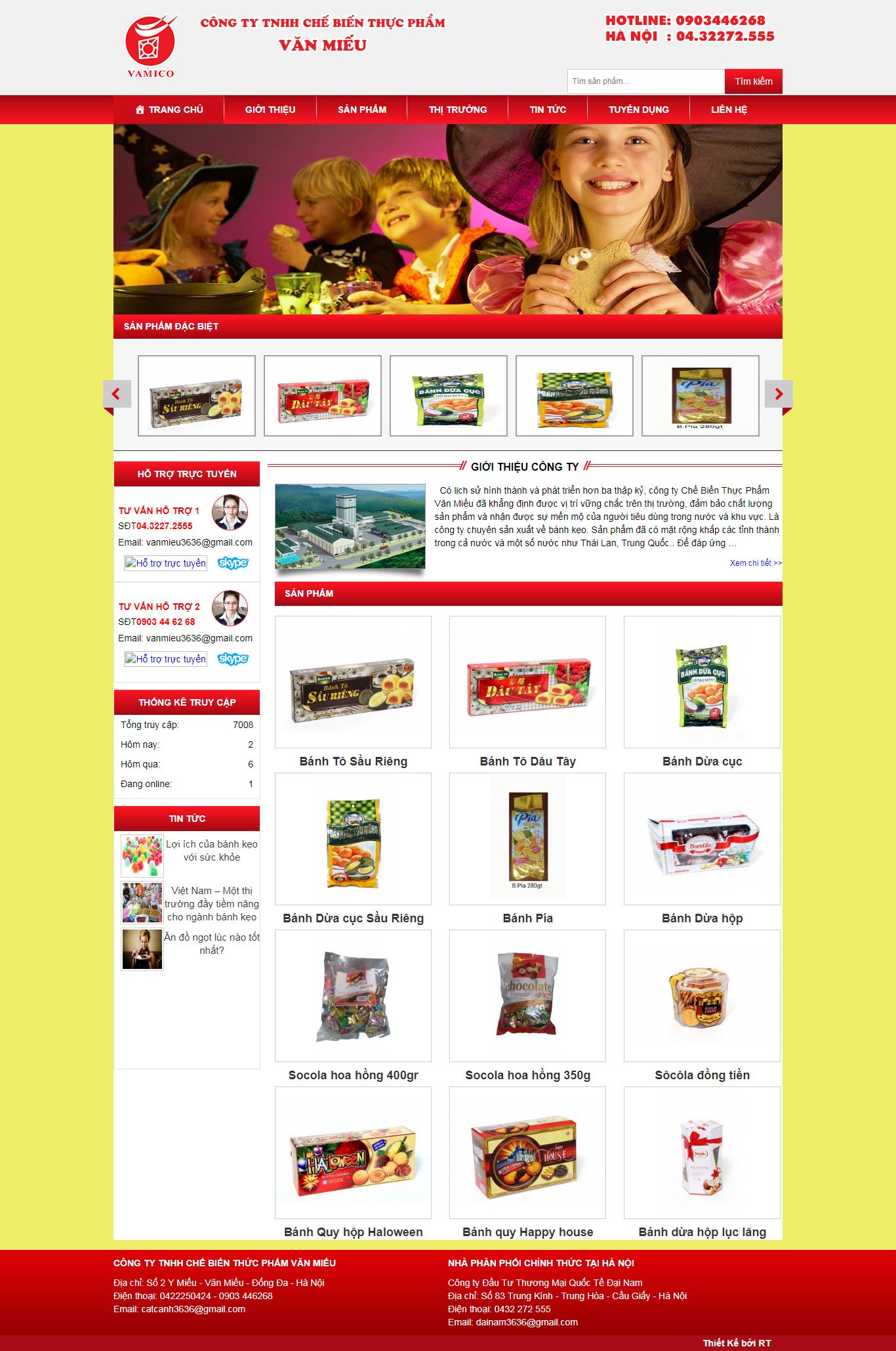 Thiết kế Web bán bánh kẹo banhkeovanmieu.com.vn