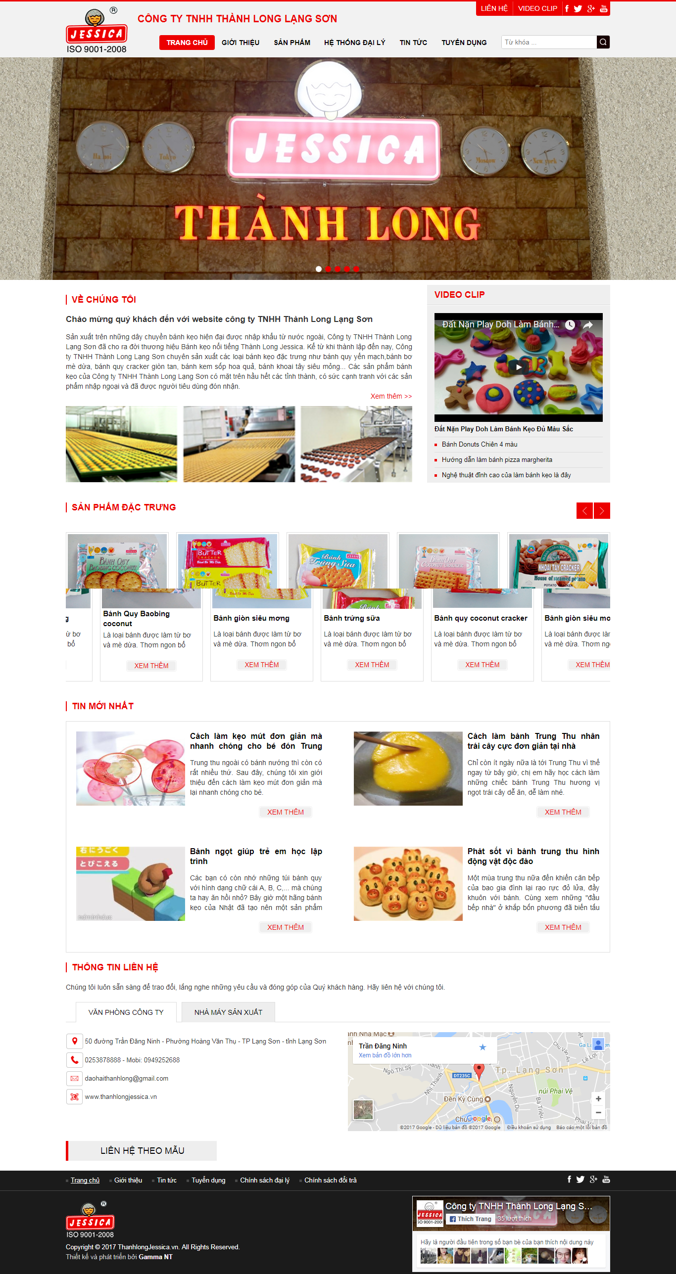 Thiết kế Web bán bánh kẹo thanhlongjessica.vn