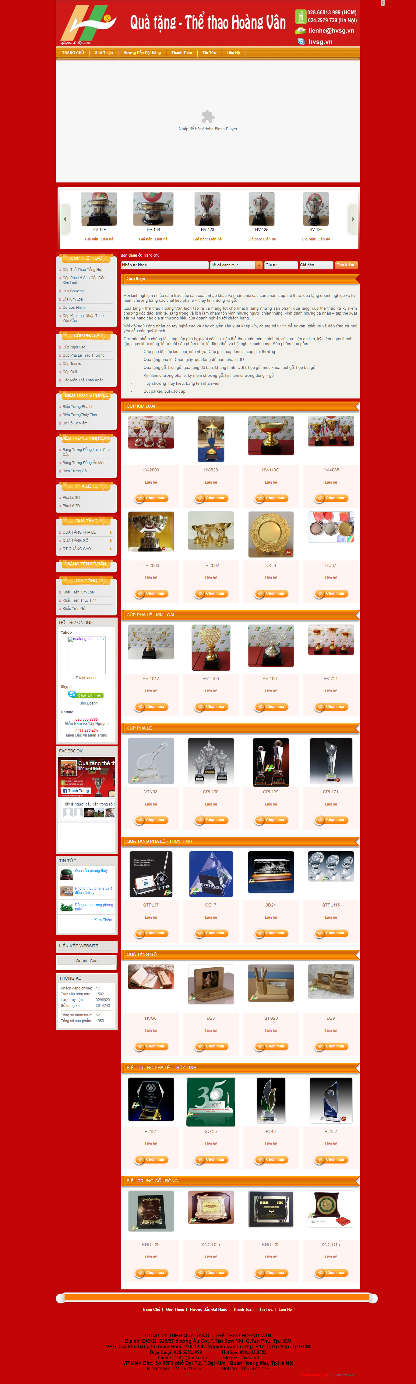 Thiết kế Web vật phẩm quà tặng hvsg.vn