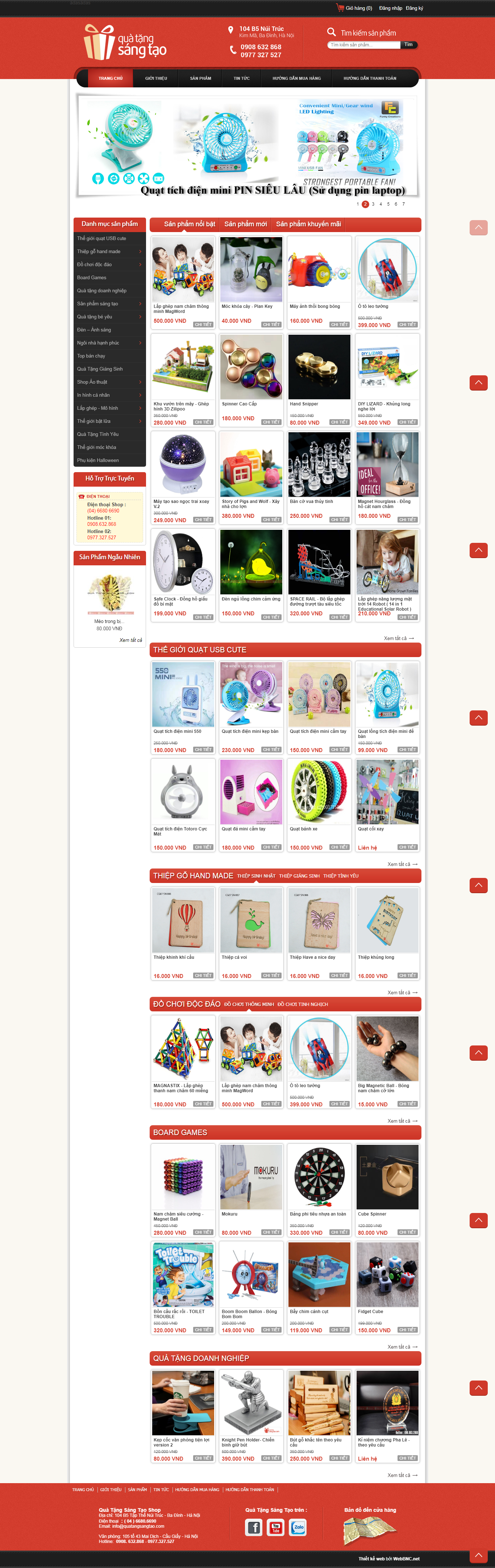 Thiết kế Web vật phẩm quà tặng quatangsangtao.com