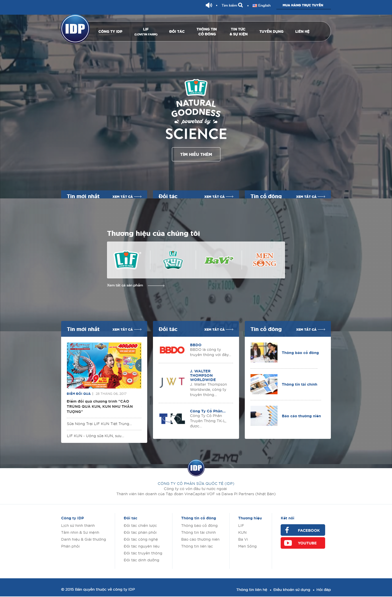 Thiết kế Web bán sữa idp.vn