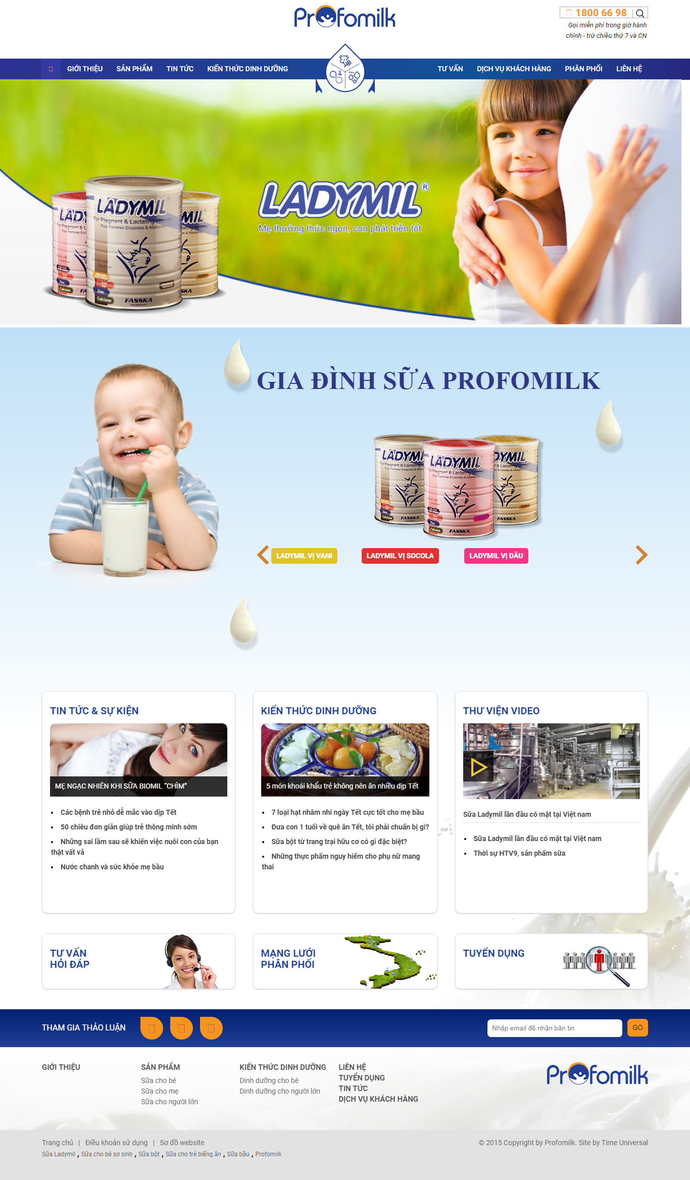Thiết kế Web bán sữa profomilk.vn