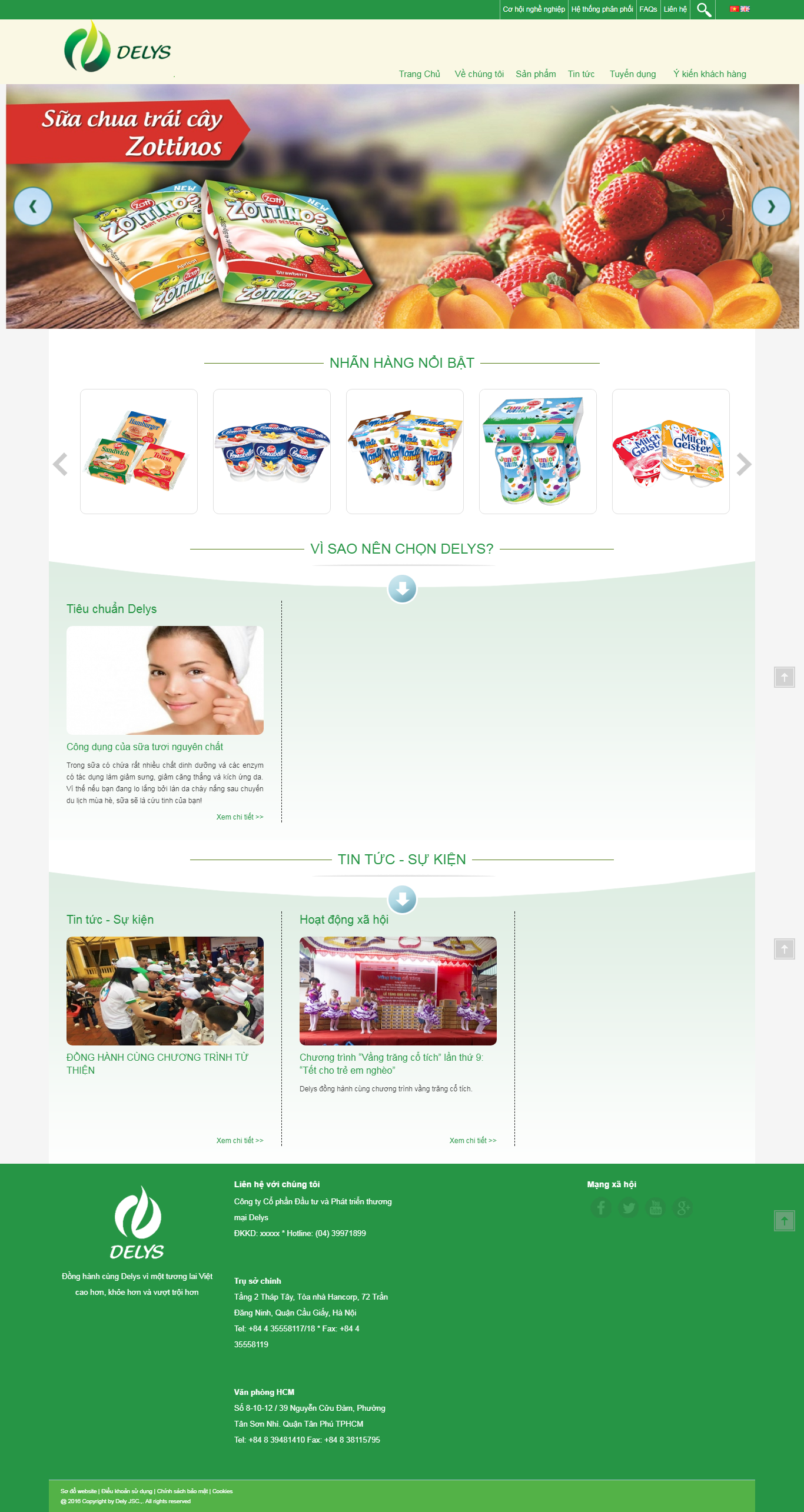Thiết kế Web bán sữa delys.com.vn