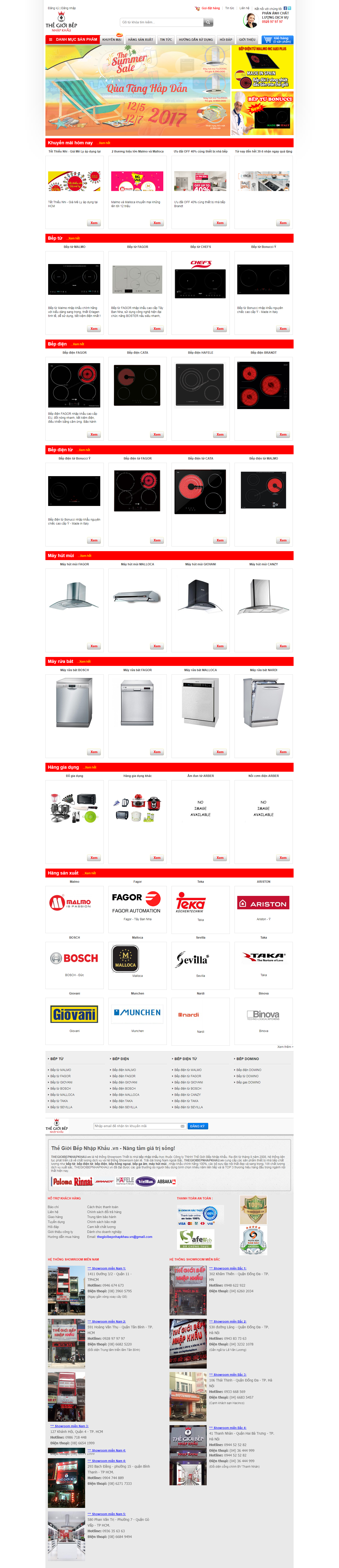 Thiết kế Web bán bếp từ thegioibepnhapkhau.vn