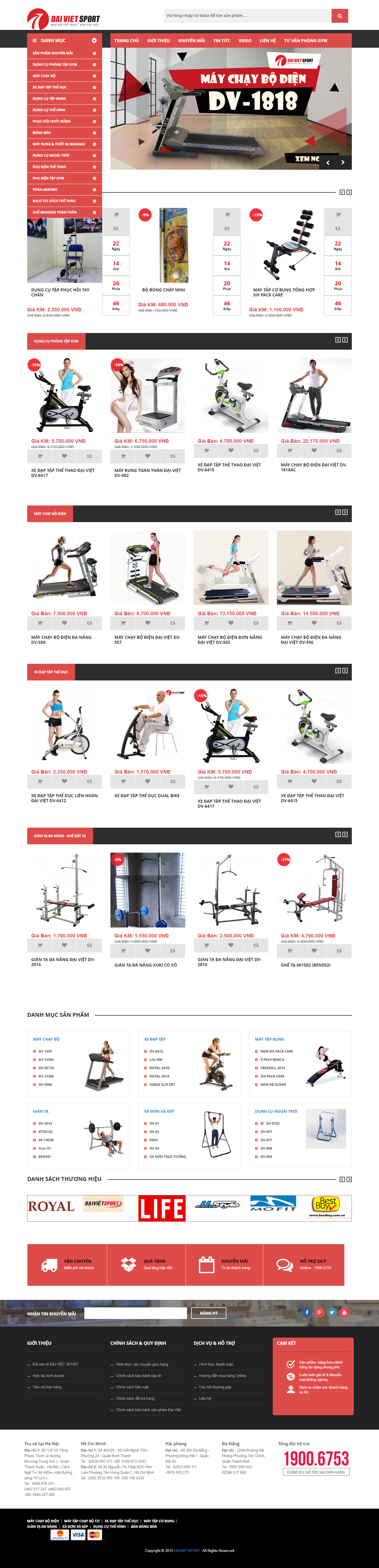 Thiết kế Web bán Đồ thể thao thethaodaiviet.com