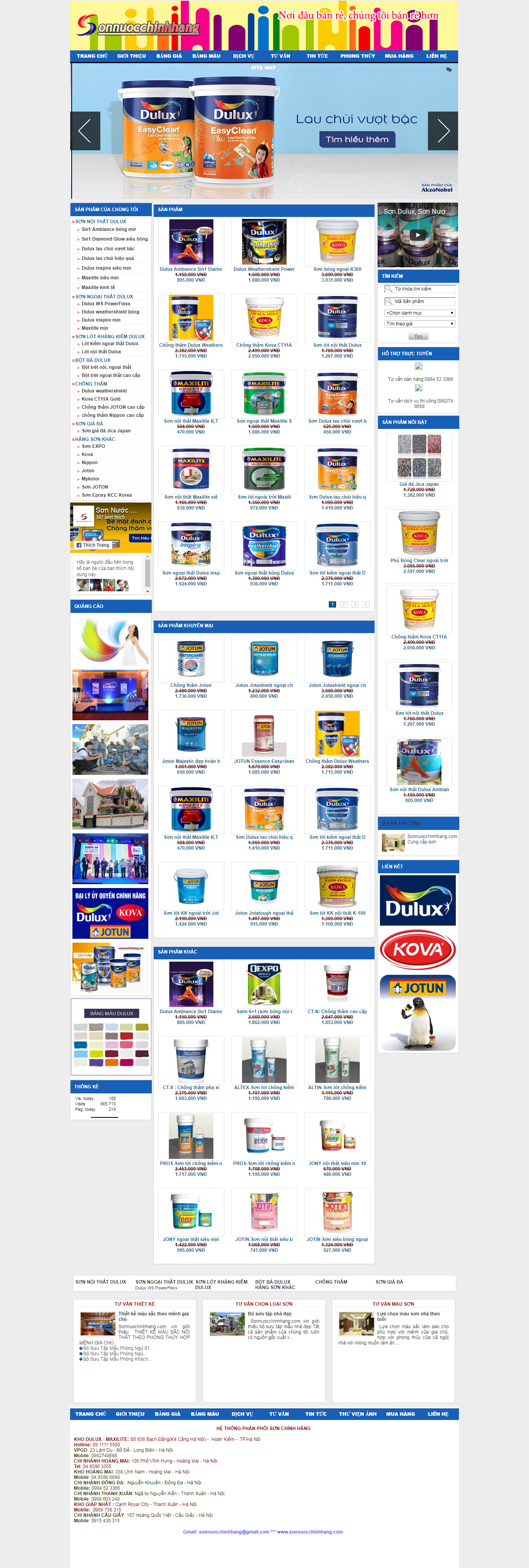 Thiết kế Web bán sơn sonnuocchinhhang.com