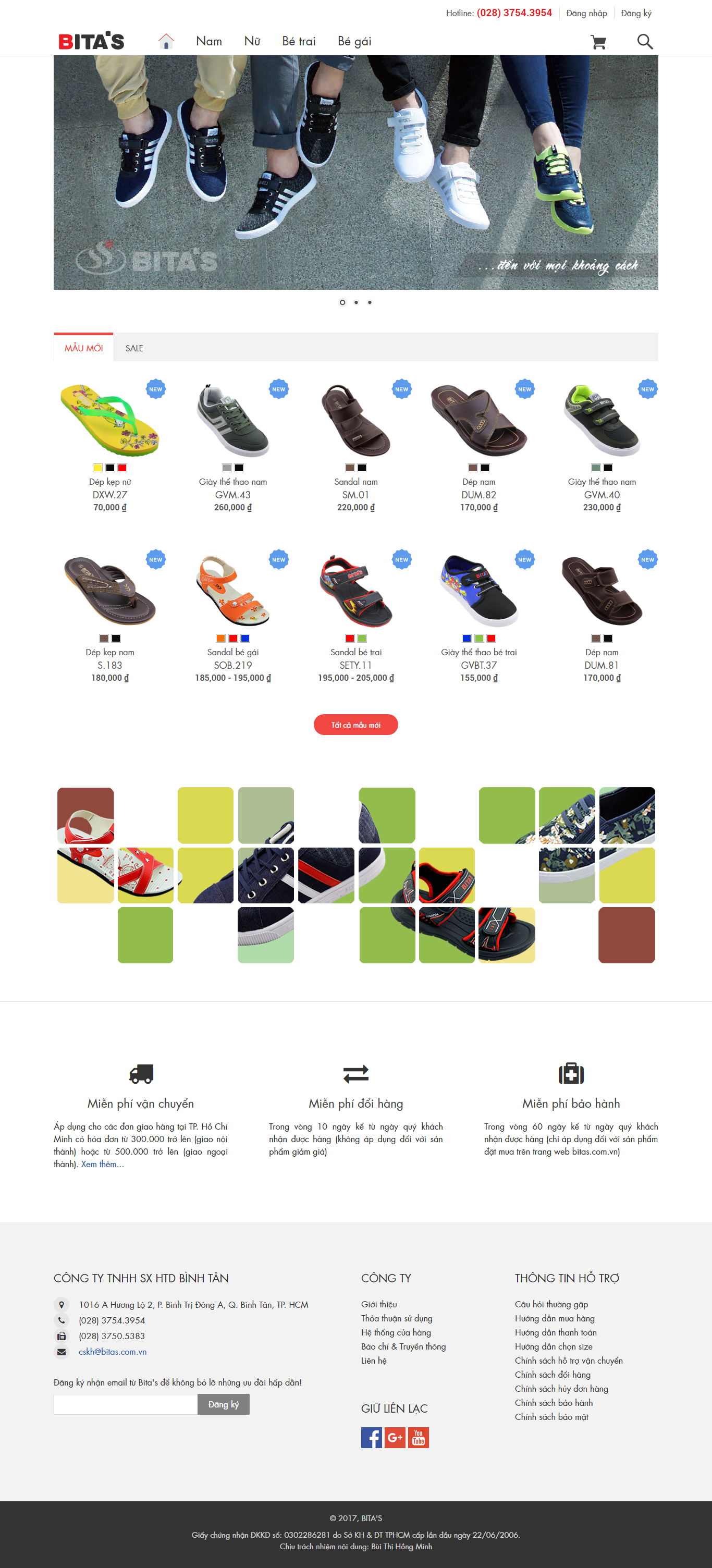 Thiết kế Web bán giày dép bitas.com.vn
