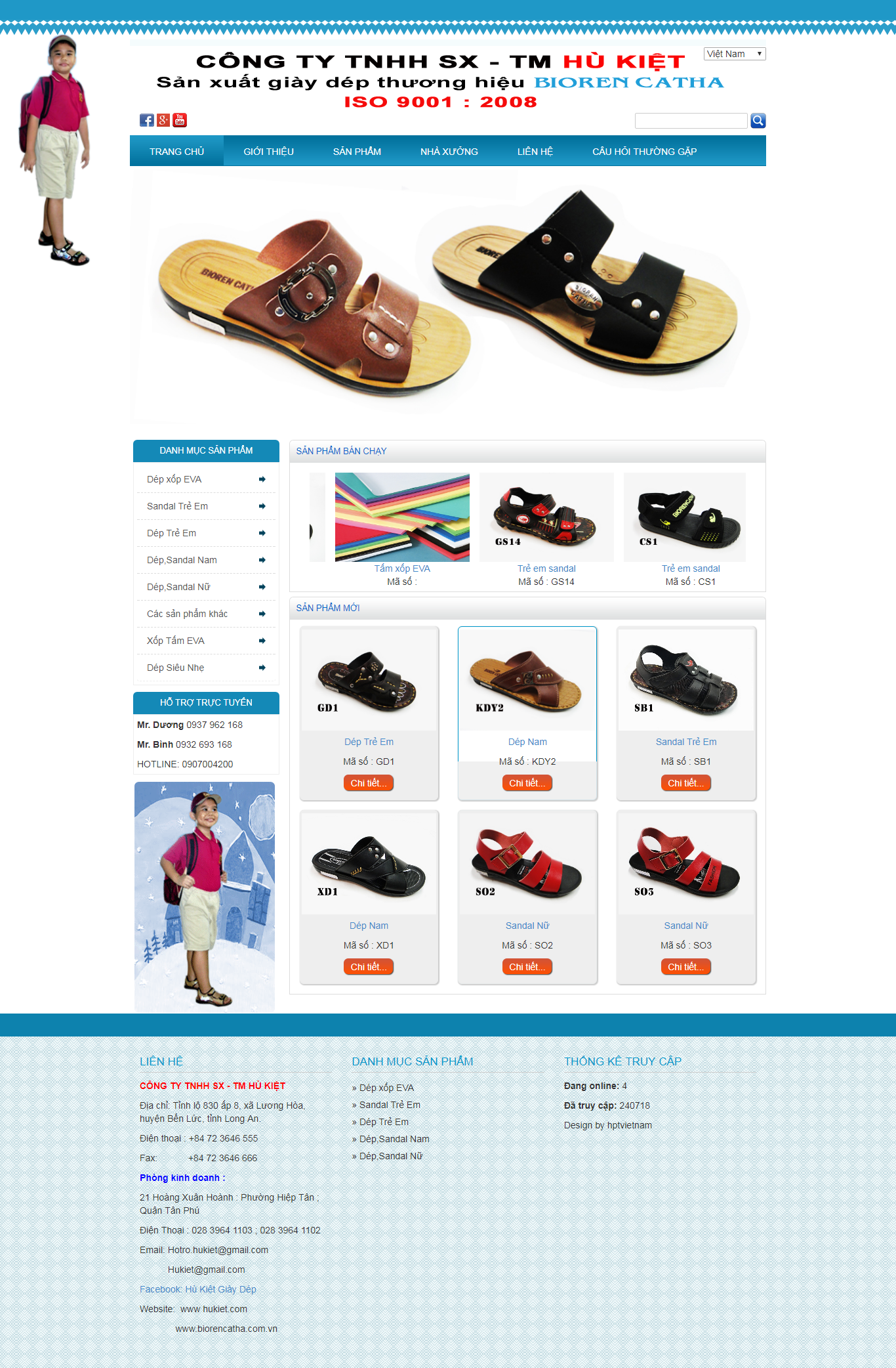 Thiết kế Web bán giày dép hukiet.com