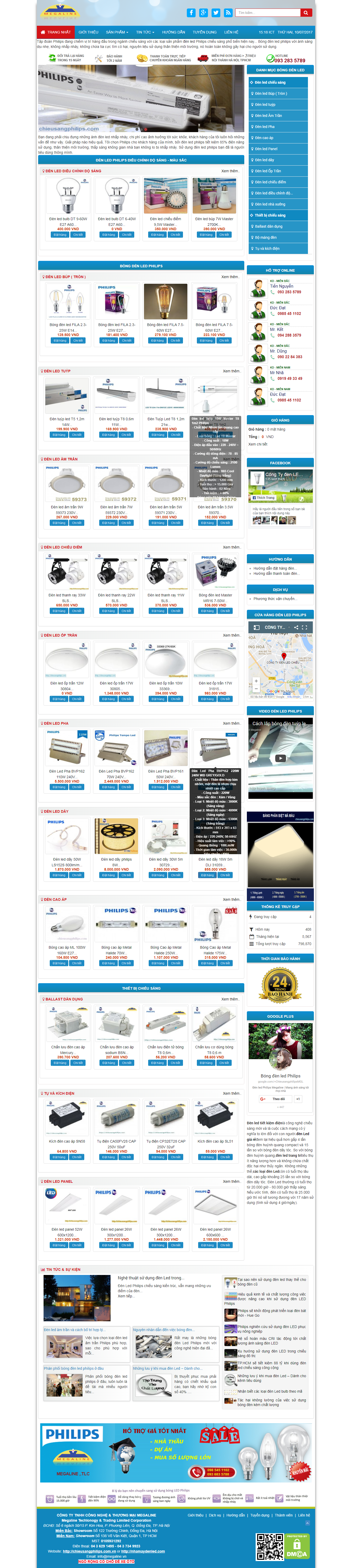Thiết kế Web bán bóng Đèn led chieusangphilips.com.vn