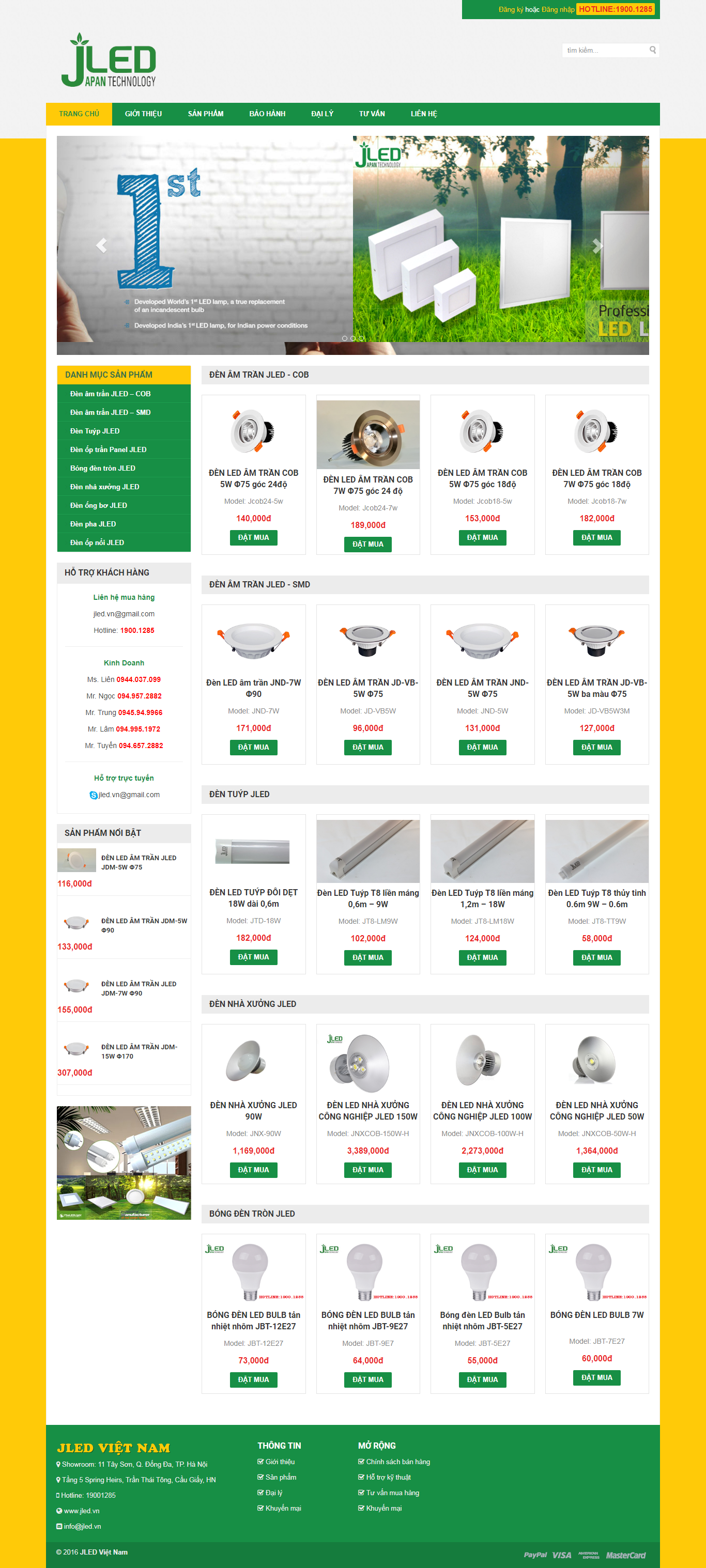 Thiết kế Web bán bóng Đèn led jled.vn
