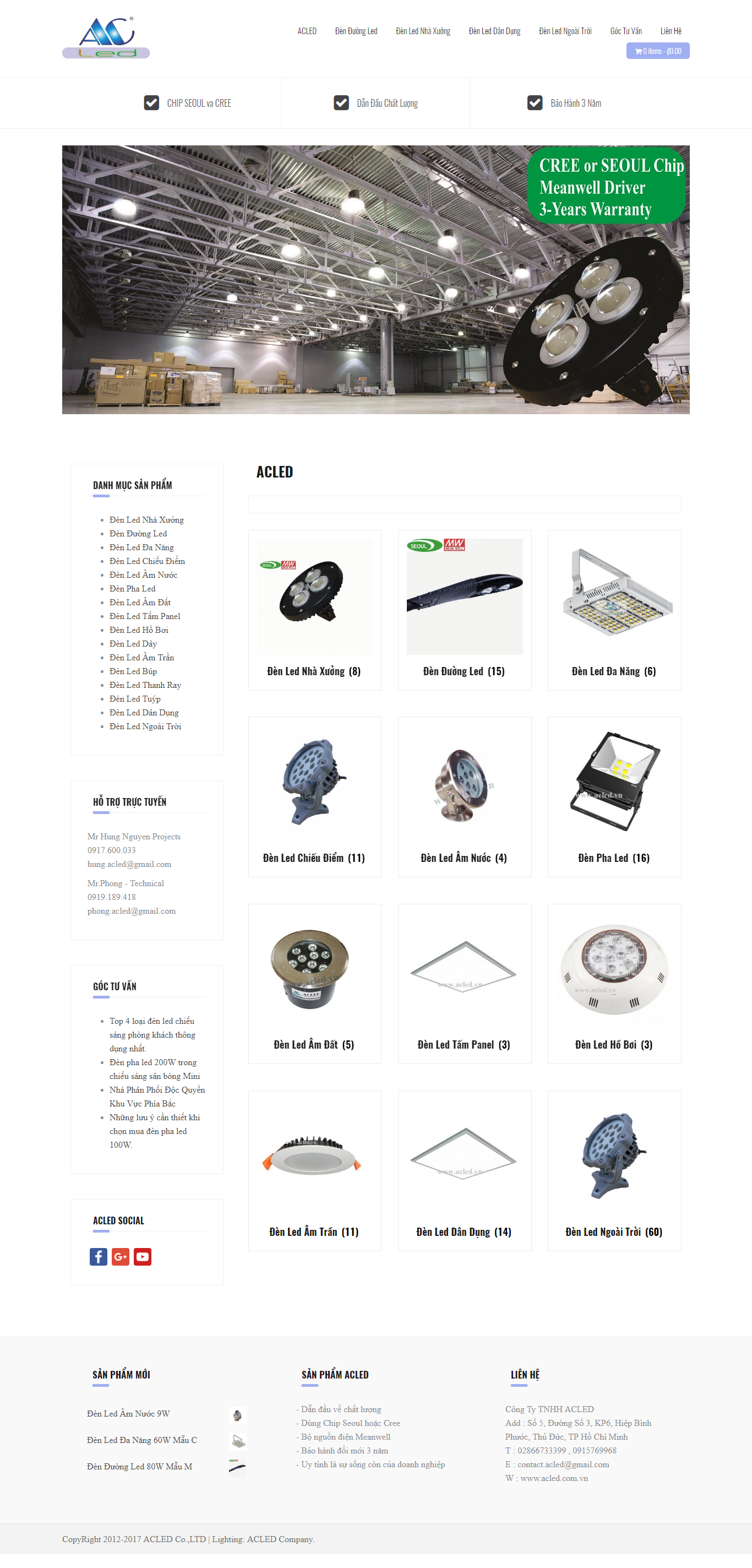 Thiết kế Web bán bóng Đèn led acled.com.vn