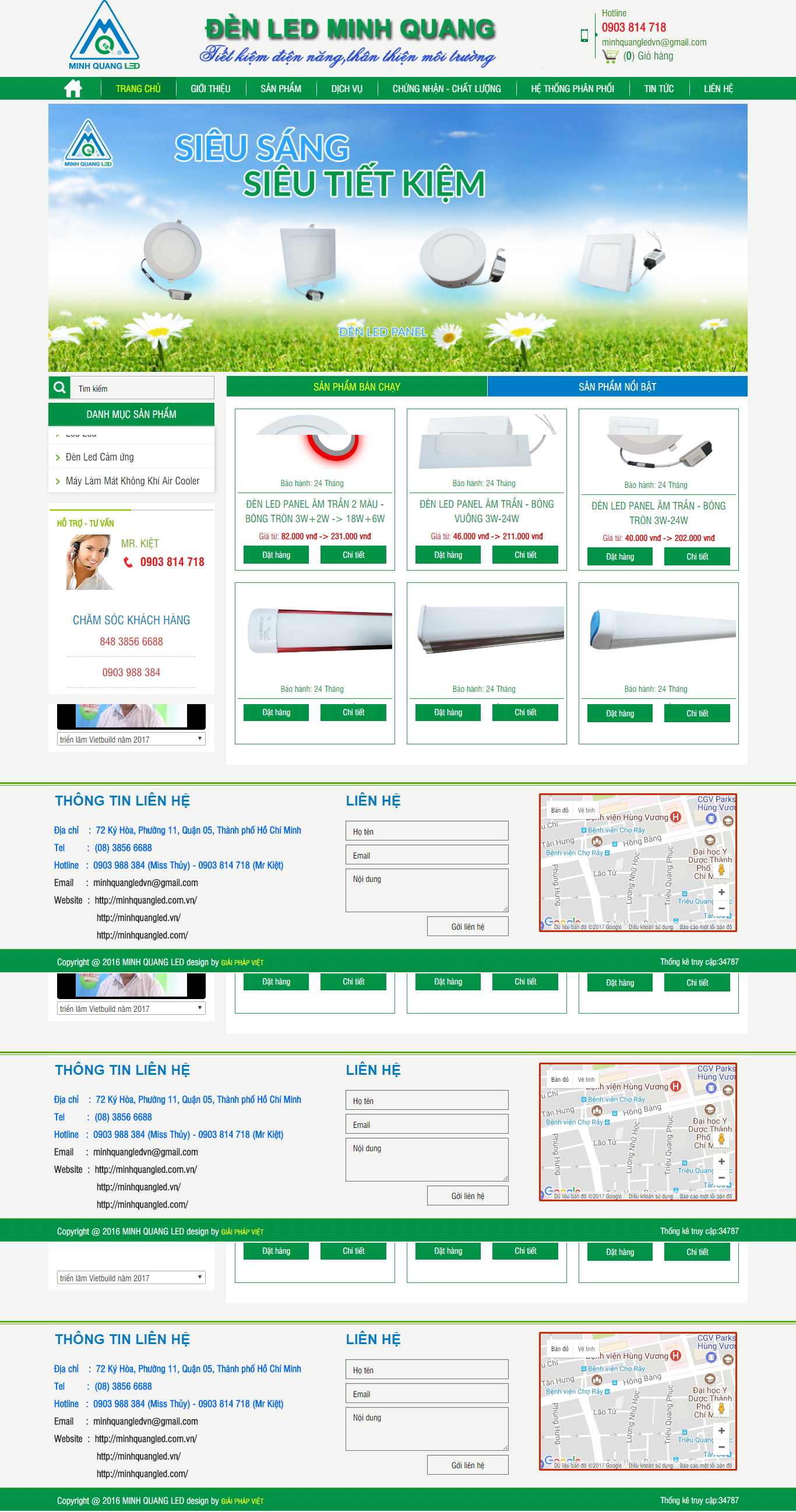 Thiết kế Web bán bóng Đèn led minhquangled.com