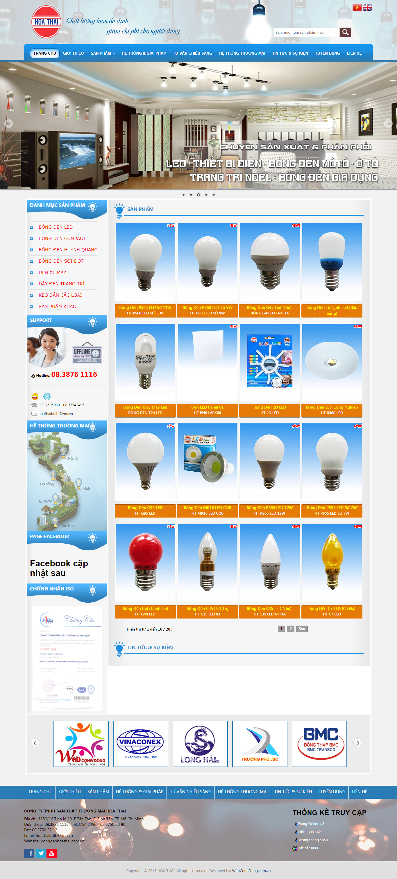 Thiết kế Web bán bóng Đèn led bongdenhoathai.com.vn