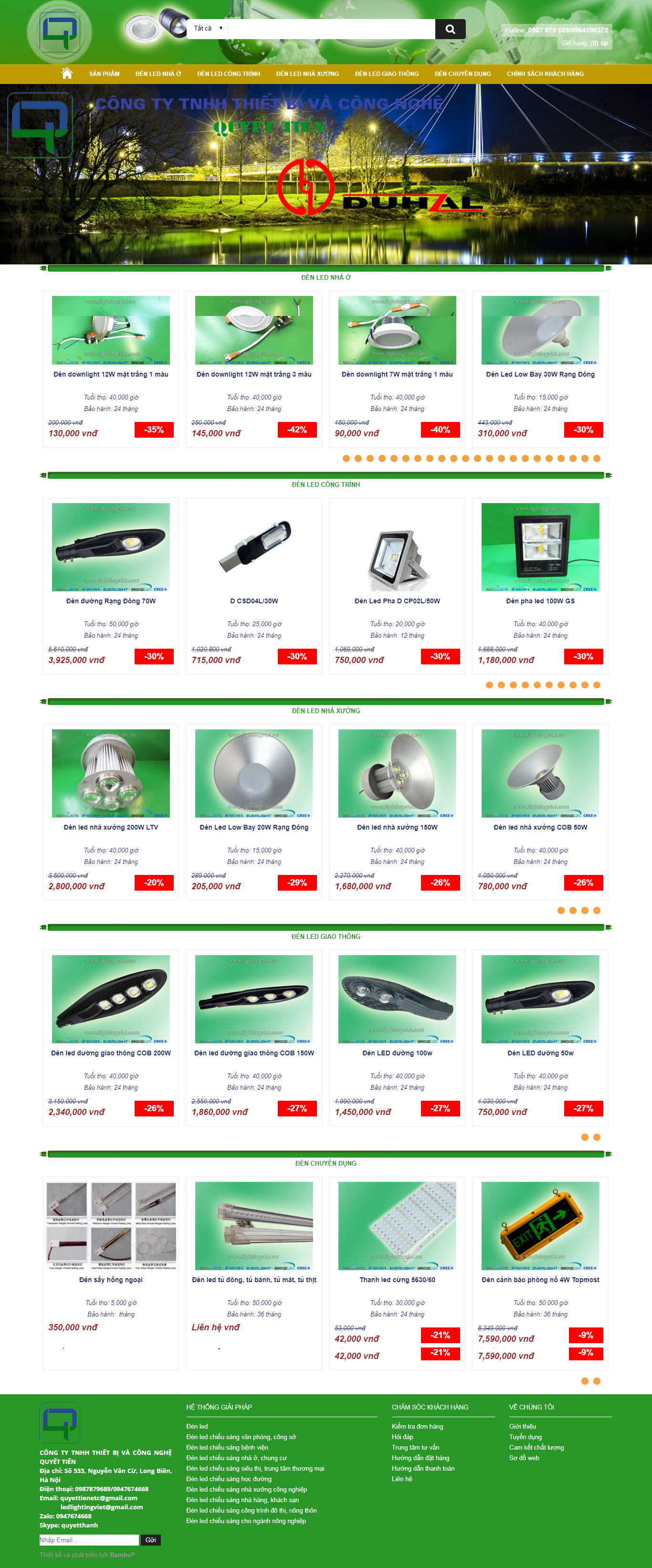 Thiết kế Web bán bóng Đèn led lightingviet.vn