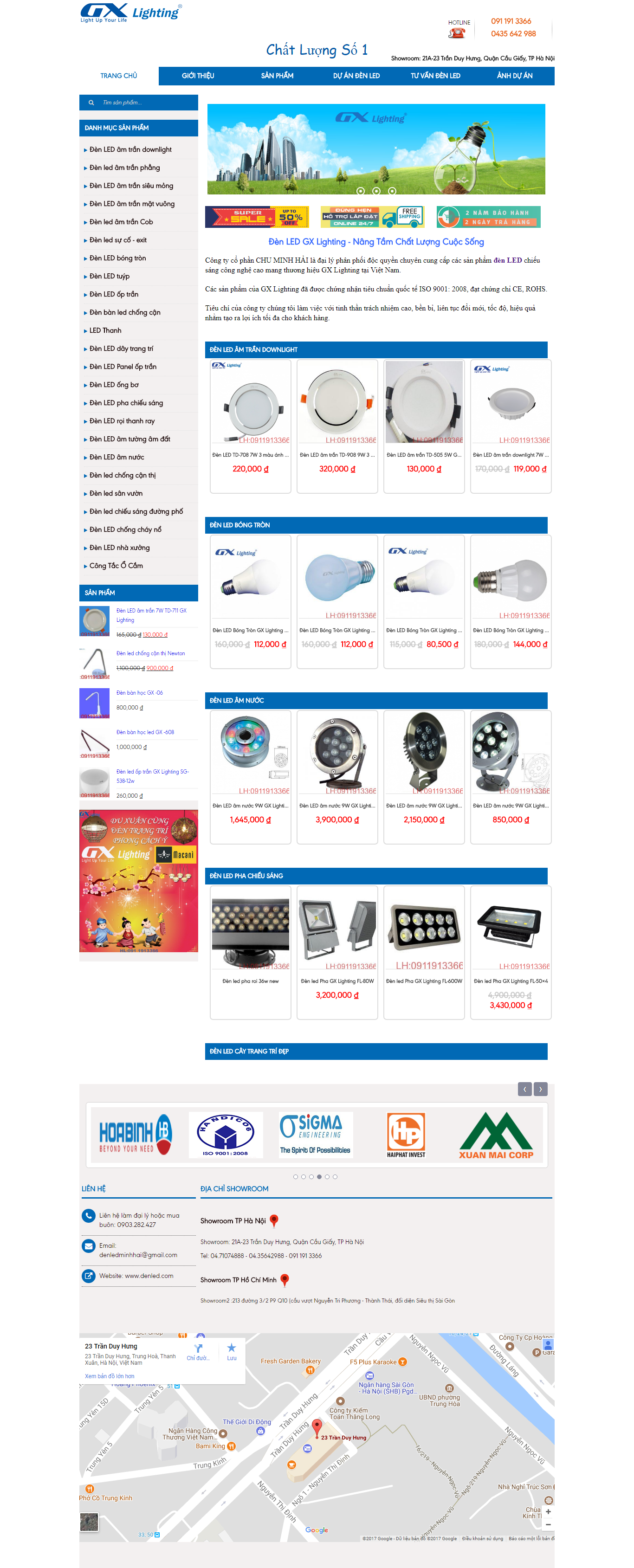 Thiết kế Web bán bóng Đèn led denled.com