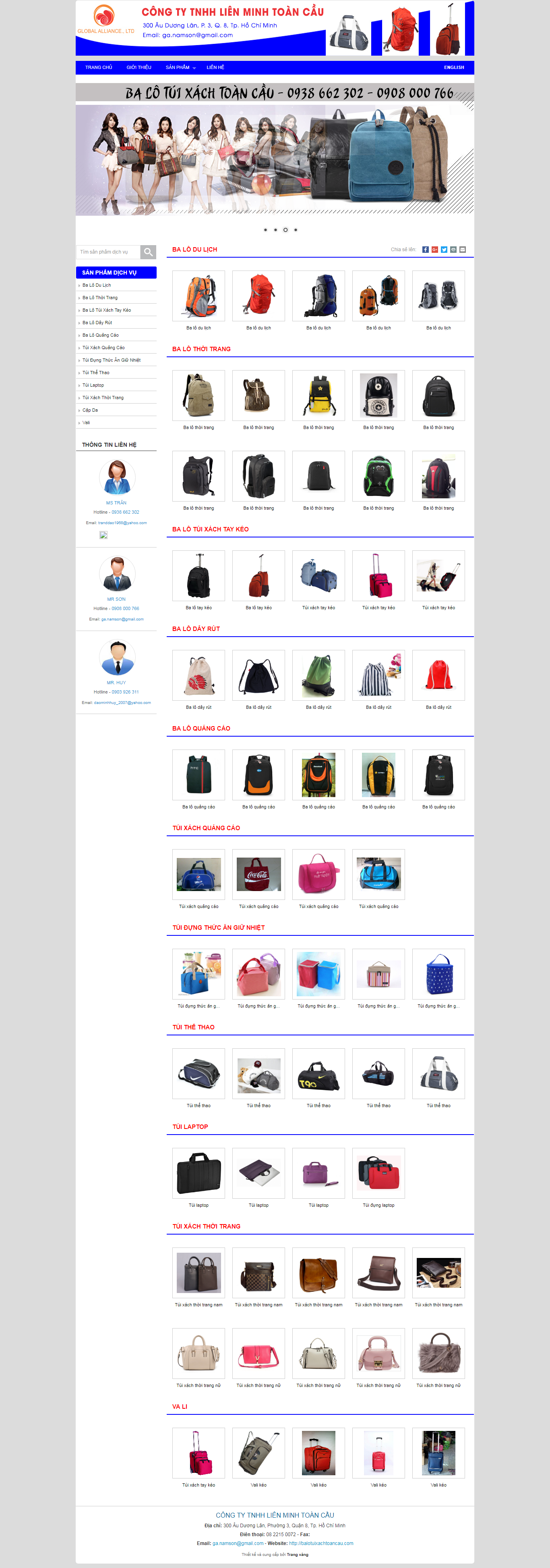 Thiết kế Web bán balo túi xách balotuixachtoancau.com