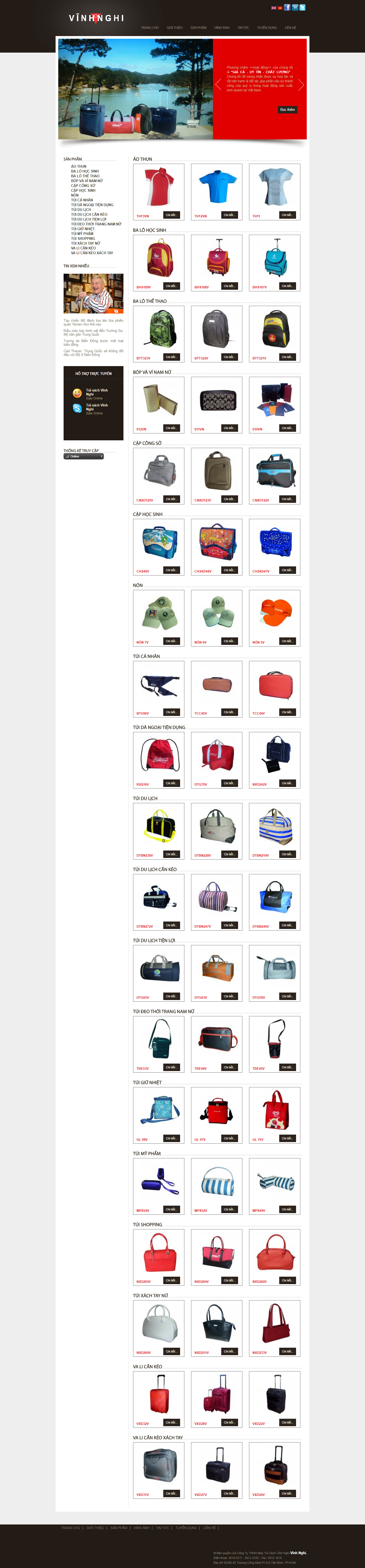 Thiết kế Web bán balo túi xách tuixachvinhnghi.com
