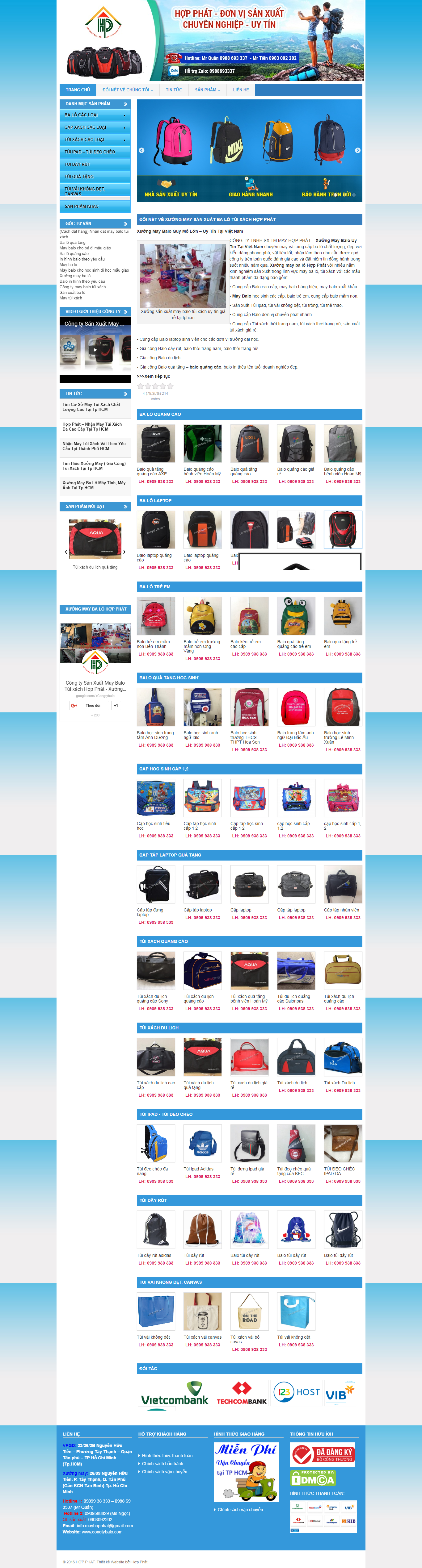 Thiết kế Web bán balo túi xách congtybalo.com