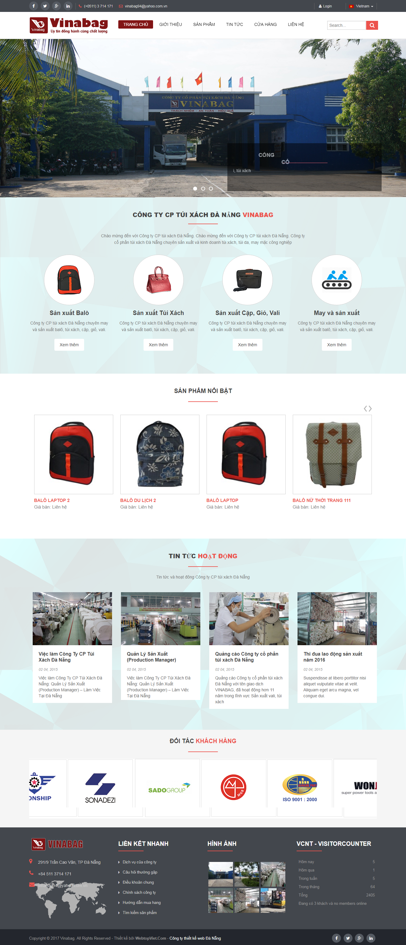 Thiết kế Web bán balo túi xách vinabag.com.vn