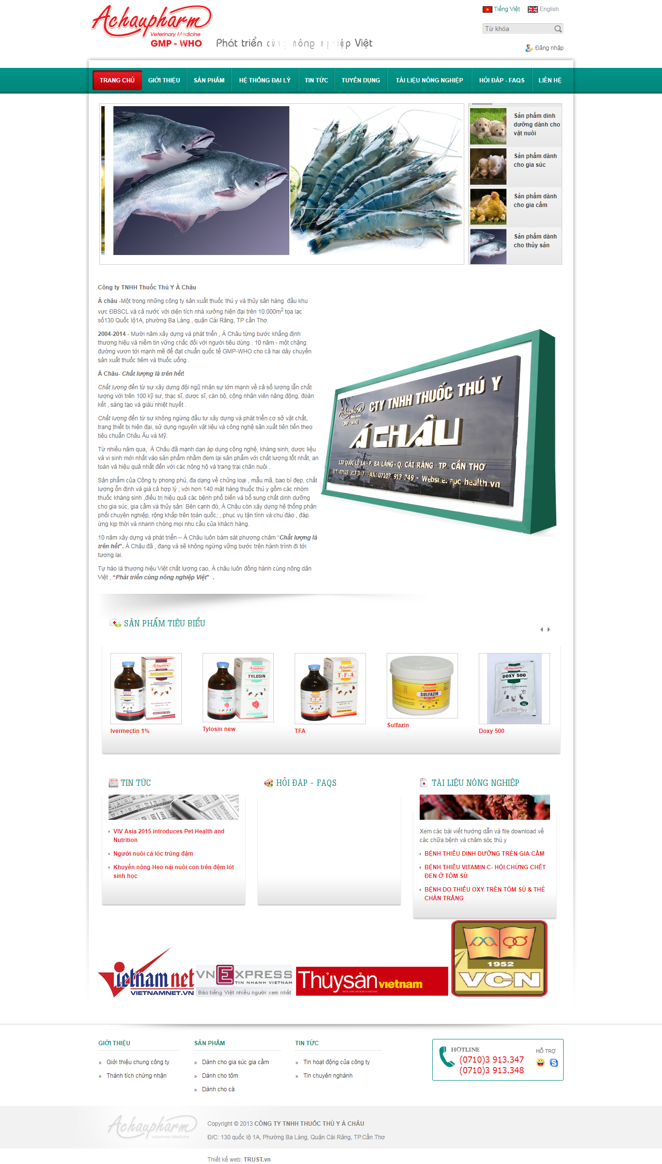 Thiết kế Web dịch vụ thú y apc-health.vn