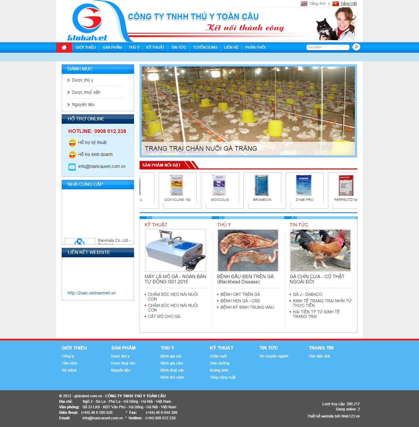 Thiết kế Web dịch vụ thú y globalvet.com.vn