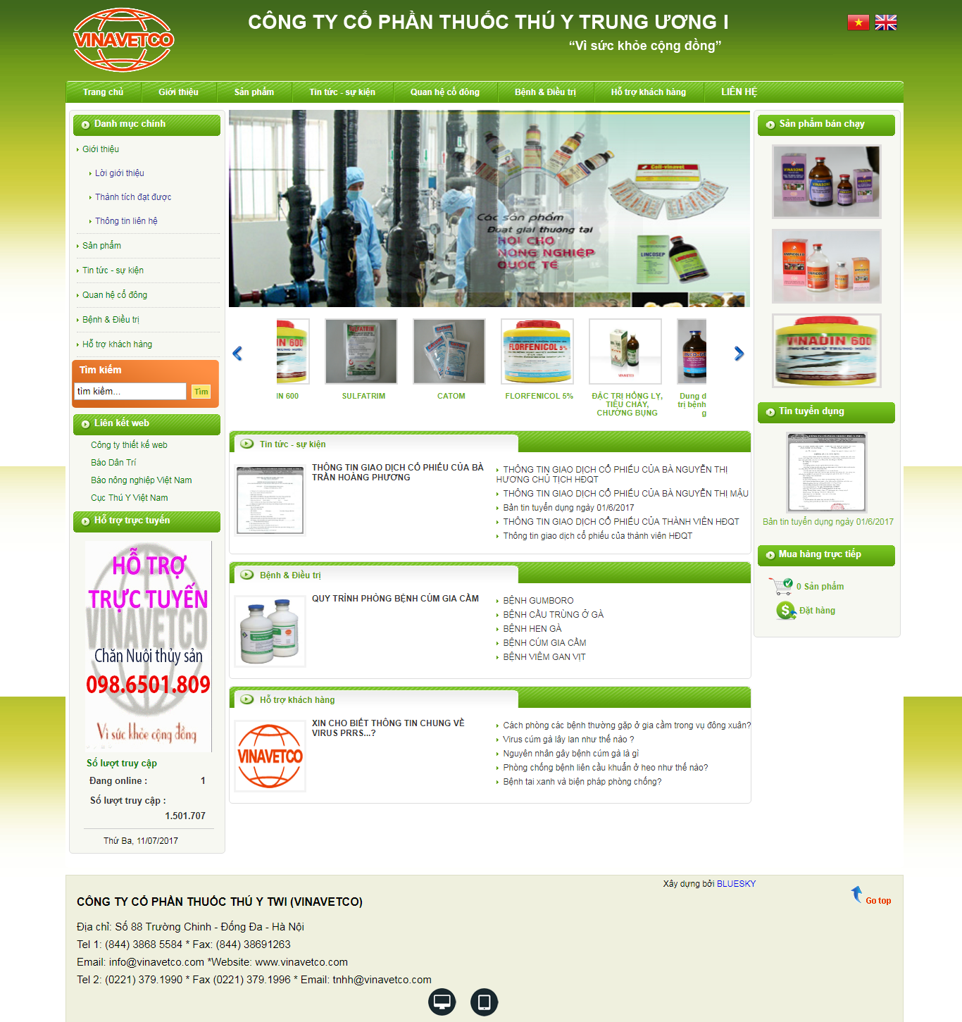 Thiết kế Web dịch vụ thú y vinavetco.com