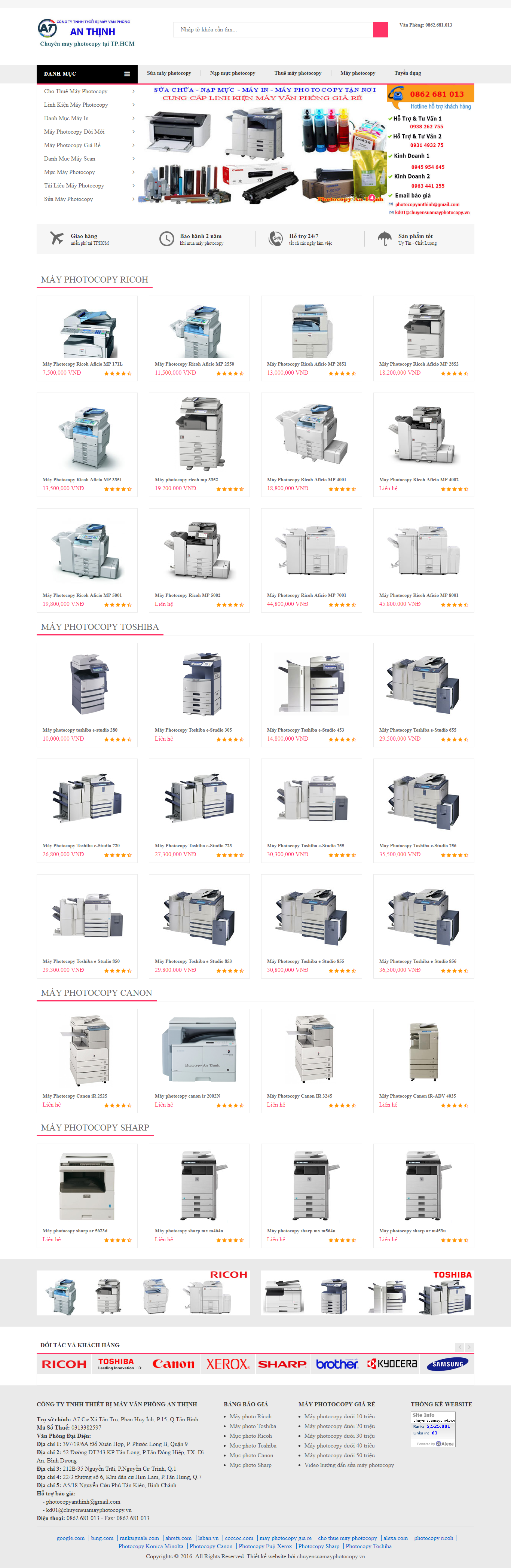 Thiết kế Web máy in máy photocopy chuyensuamayphotocopy.vn